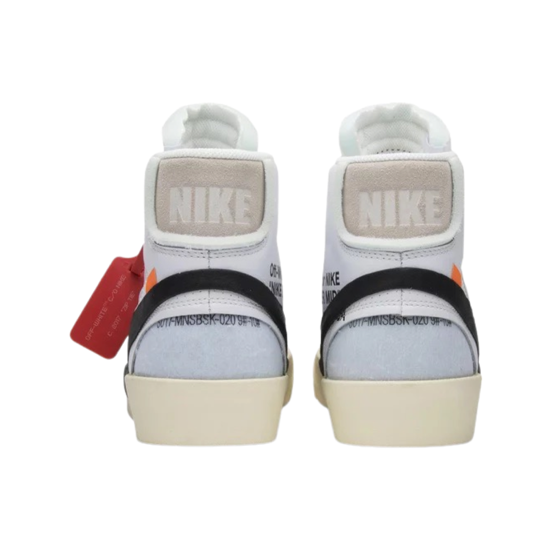 Nike x Off-White The Ten Blazer Mid OG Sneakers 2018 - White, Black & Muslin Colorway | Limited Edition Basketball Shoes for Streetwear & Casual Outfits