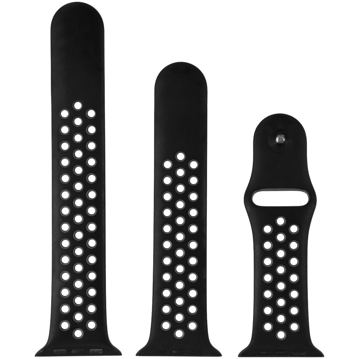 Apple Watch 42mm/44mm/45mm Nike Sport Band - 3-Piece Set in Black & Gray | Perfect for Running, Gym & Active Lifestyles