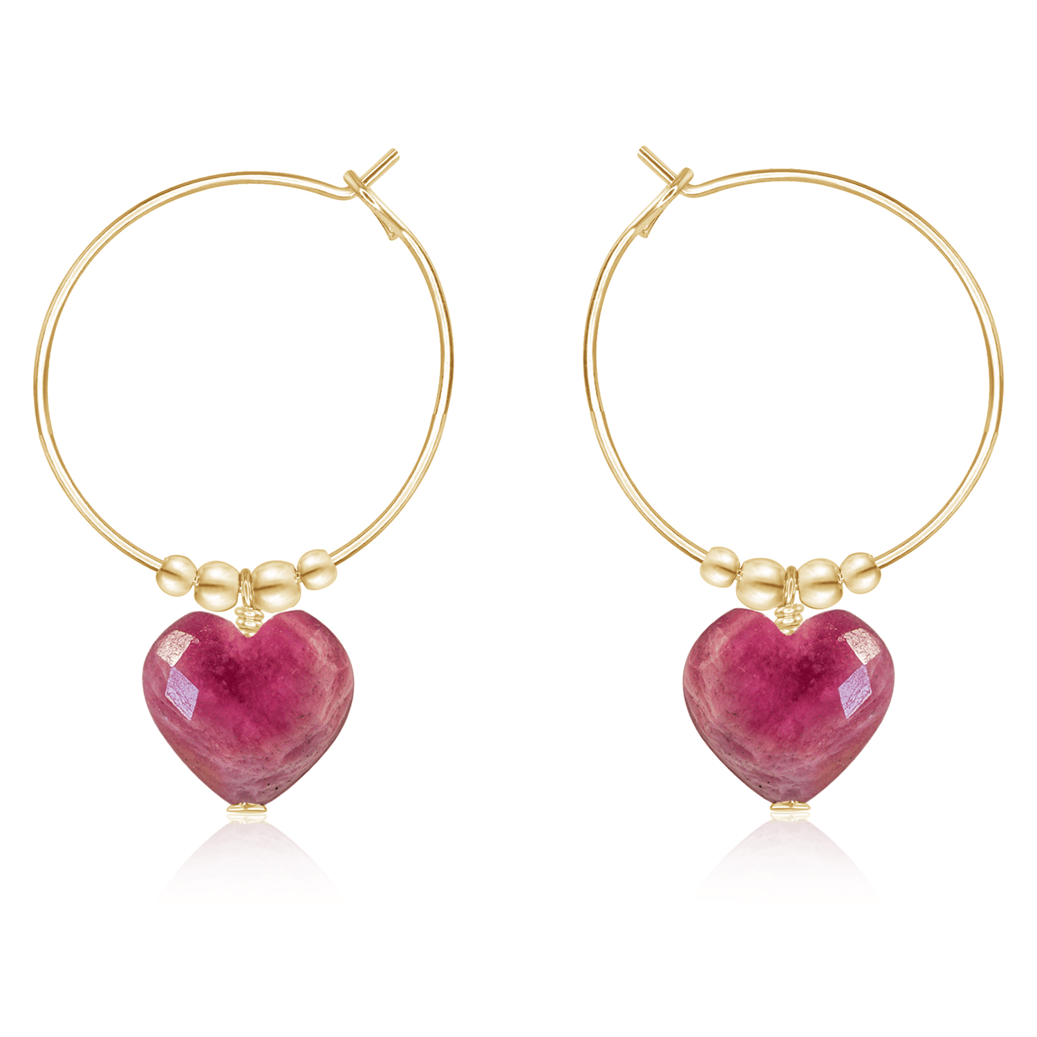 Ruby Crystal Heart Dangle Hoop Earrings for Women - Elegant Valentine's Day Gift, Party Jewelry & Romantic Date Night Accessories