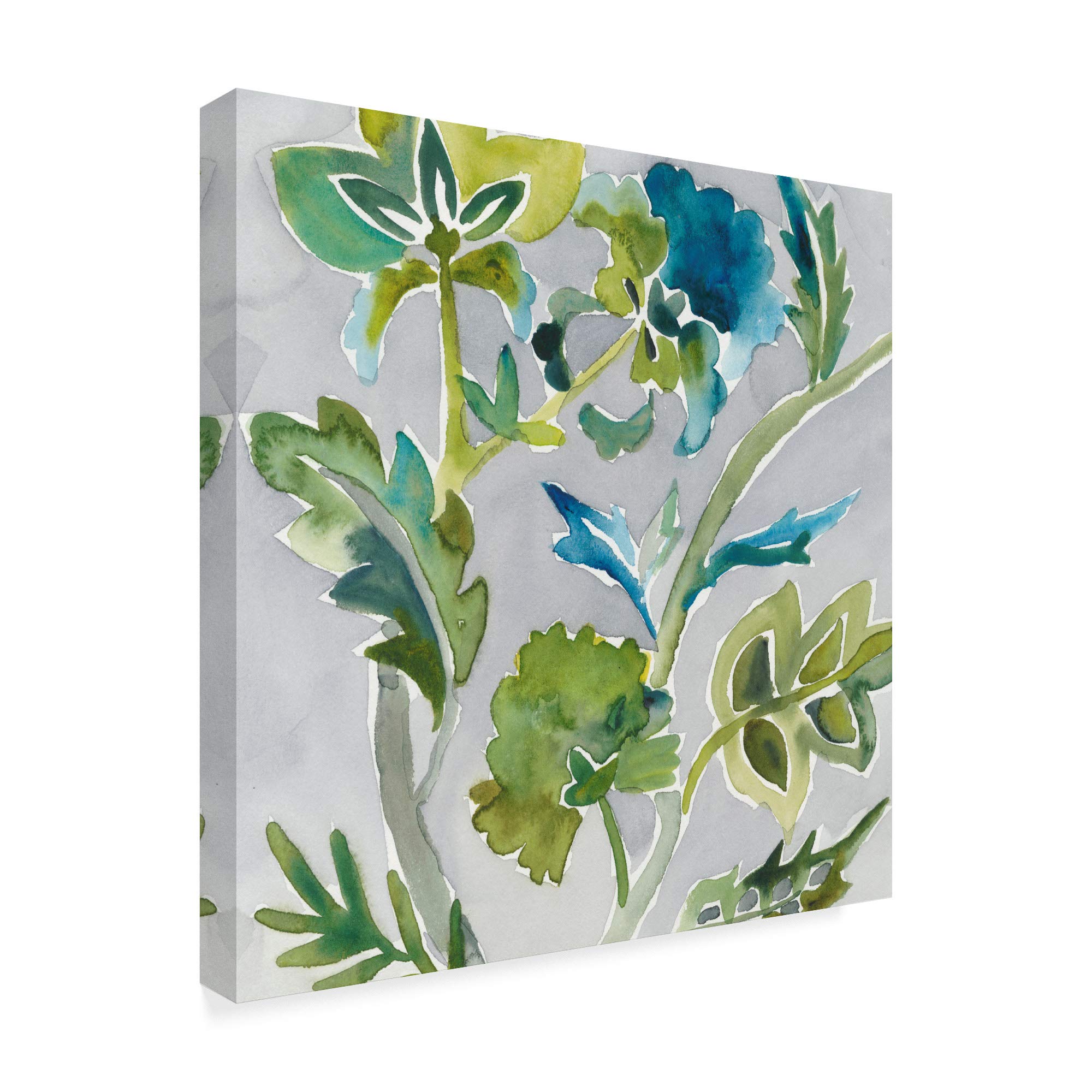Trademark Fine Art - 18x18 Batik Vines I by Chariklia Zarris - Handmade Wall Art for Living Room, Bedroom & Office Decor