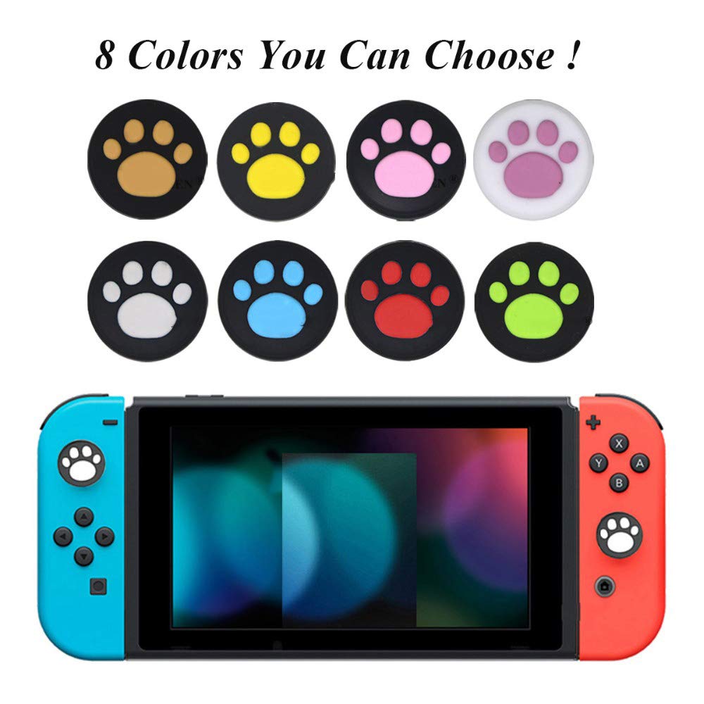 4-Pack Silicone Thumb Grips Cover for Nintendo Switch & Switch Lite Joy-Con - Soft Joystick Caps (White & Pink) - Improve Gaming Comfort & Grip for Long Play Sessions