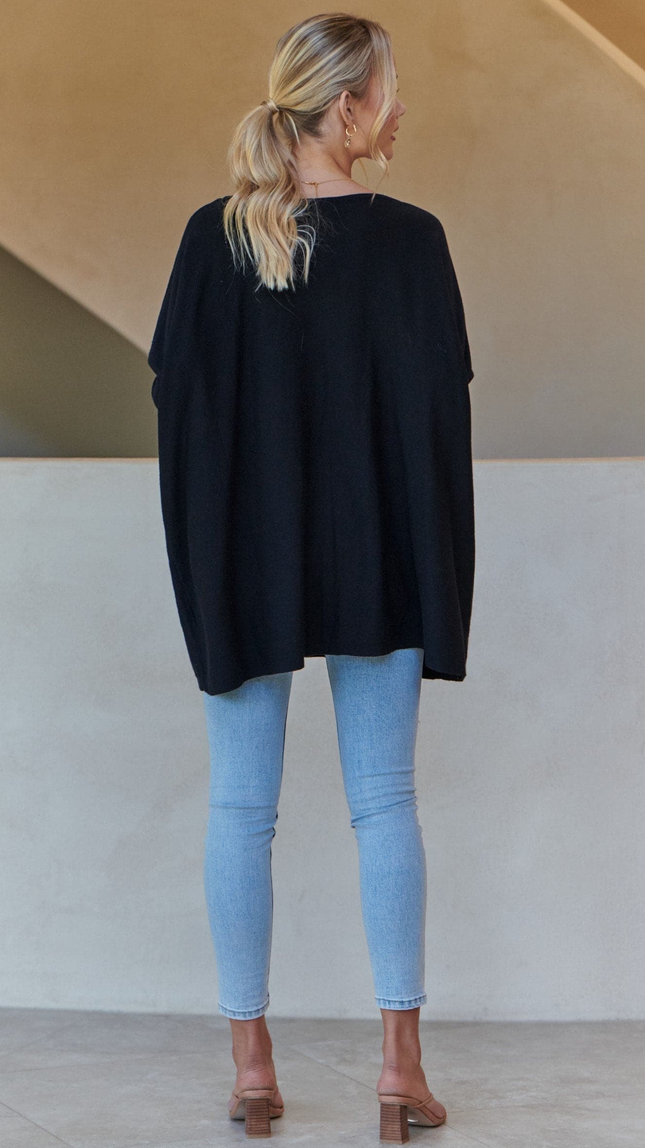 Amalia Knit Top for Women - Soft Stretch Casual T-Shirt, Black - Perfect for Everyday Wear, Office & Outings