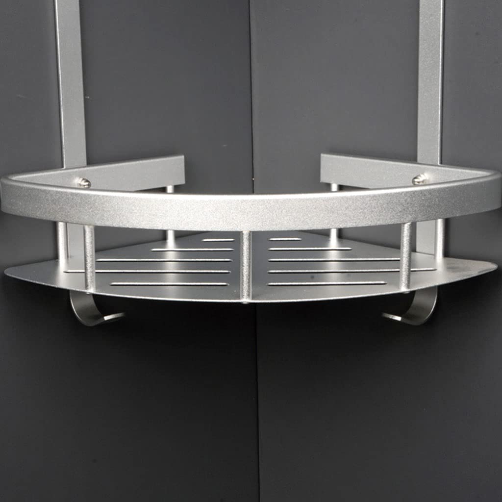 2-Layer Punch-Free Shower Caddy Organizer with Hooks - Wall Mounted Bathroom Storage Shelf for Shampoo, Soap & Accessories | Perfect for Small Bathrooms & Dorm Showers