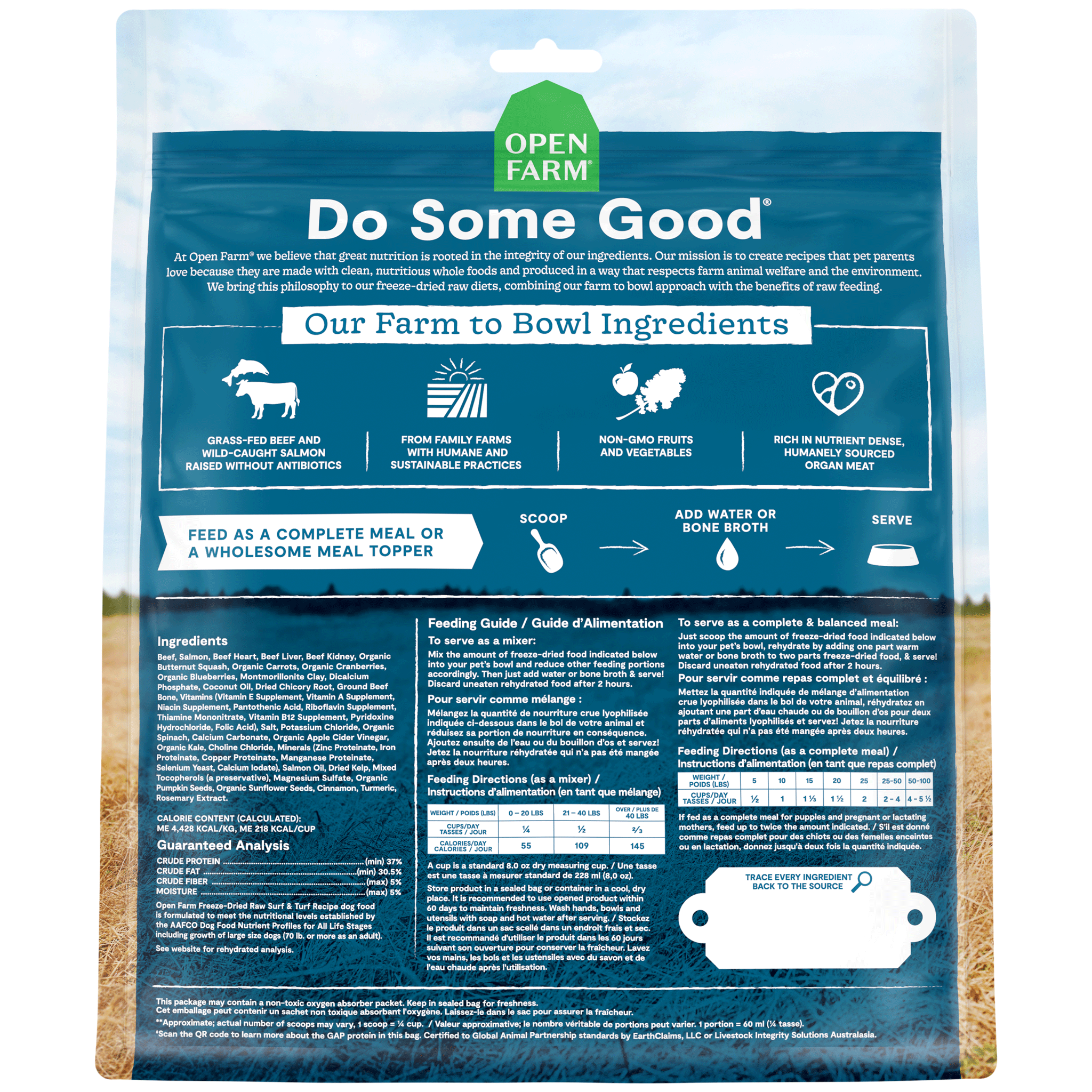 Open Farm Freeze Dried Raw Surf & Turf Dog Food - 13.5oz | Grain-Free, High-Protein Natural Treats for Dogs | Perfect for Training, Travel & Outdoor Adventures