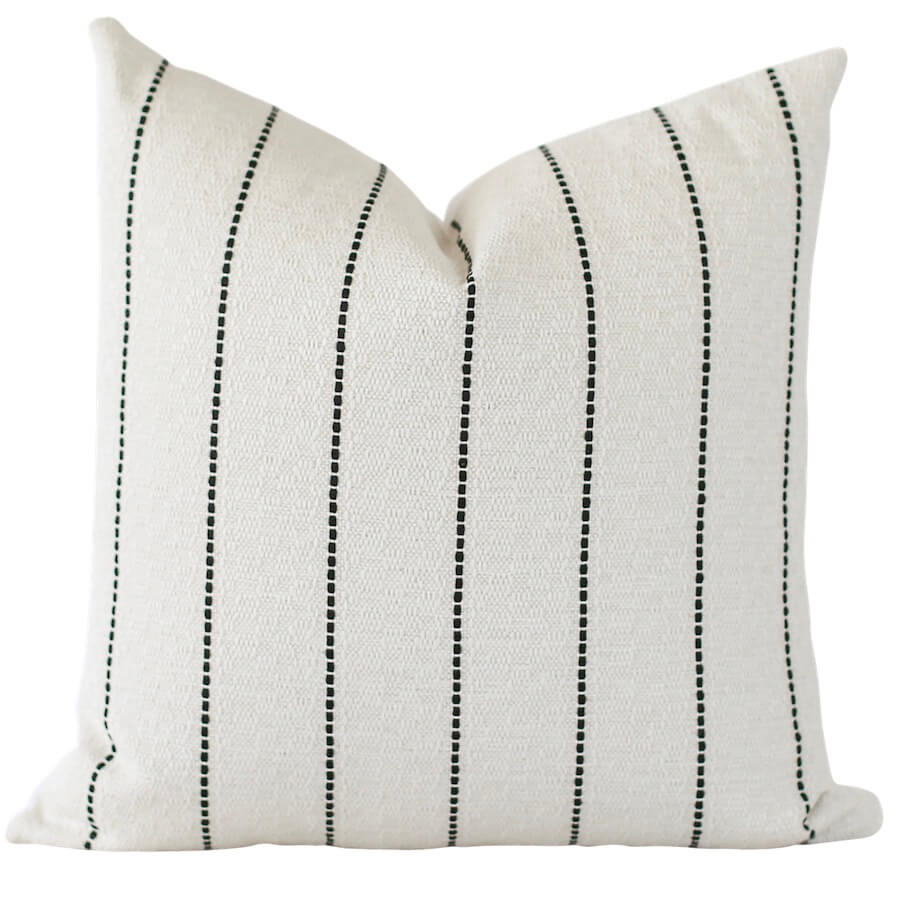 Tate Stripe Handmade Pillow Cover - Bohemian Style Decorative Throw Pillow Case for Sofa, Bed & Home Decor