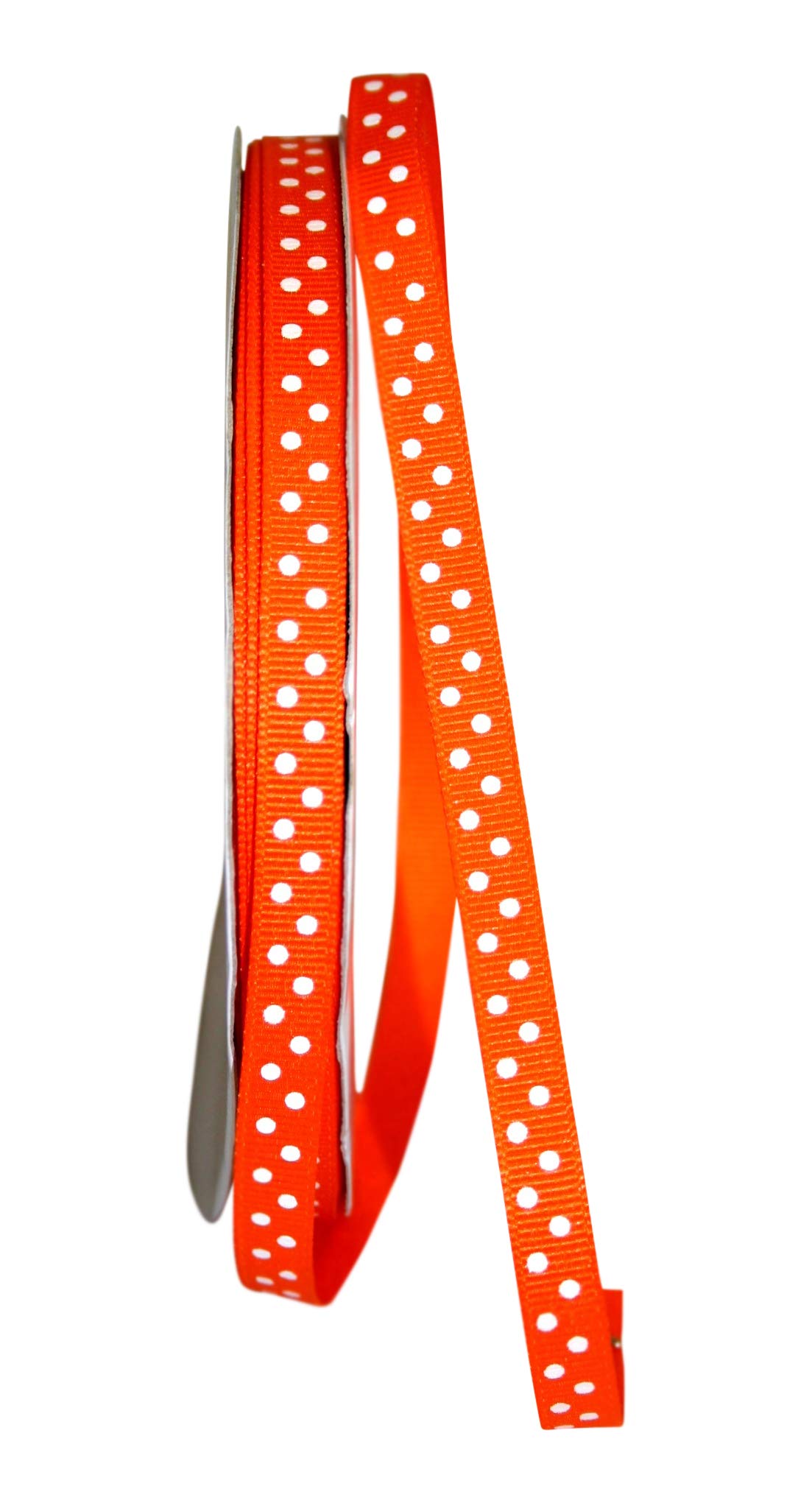 Reliant 3/8 Inch x 50 Yards Grosgrain Ribbon with Confetti Dots - Orange Decorative Ribbon for Gift Wrapping, Crafts, Party Decorations and DIY Projects
