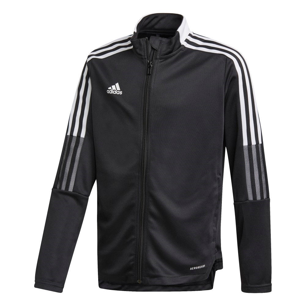 Adidas Youth Tiro 21 Track Jacket - Black/White - Lightweight Breathable Training Jacket for Boys & Girls - Perfect for Soccer, Running & School Sports