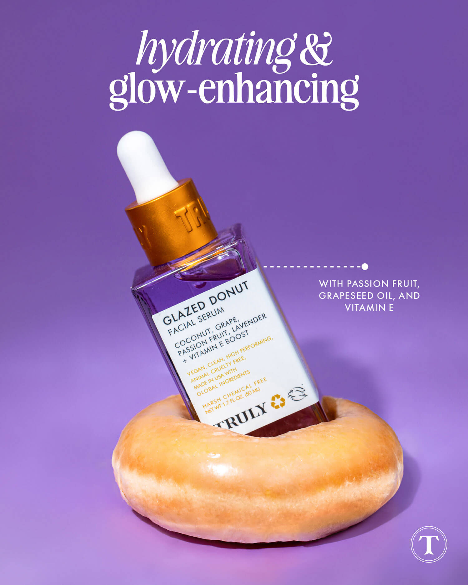 Glazed Donut Facial Serum - Hydrating & Brightening Skincare for Glowing Skin | Perfect for Morning Routine & Night Care