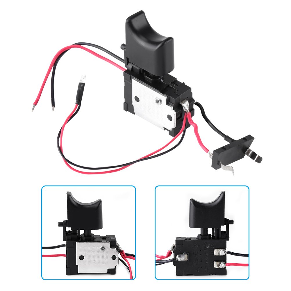 12V Lithium Battery Cordless Drill Speed Control Trigger Switch with LED Light - Replacement Electric Drill Switch for DIY Projects & Home Repairs
