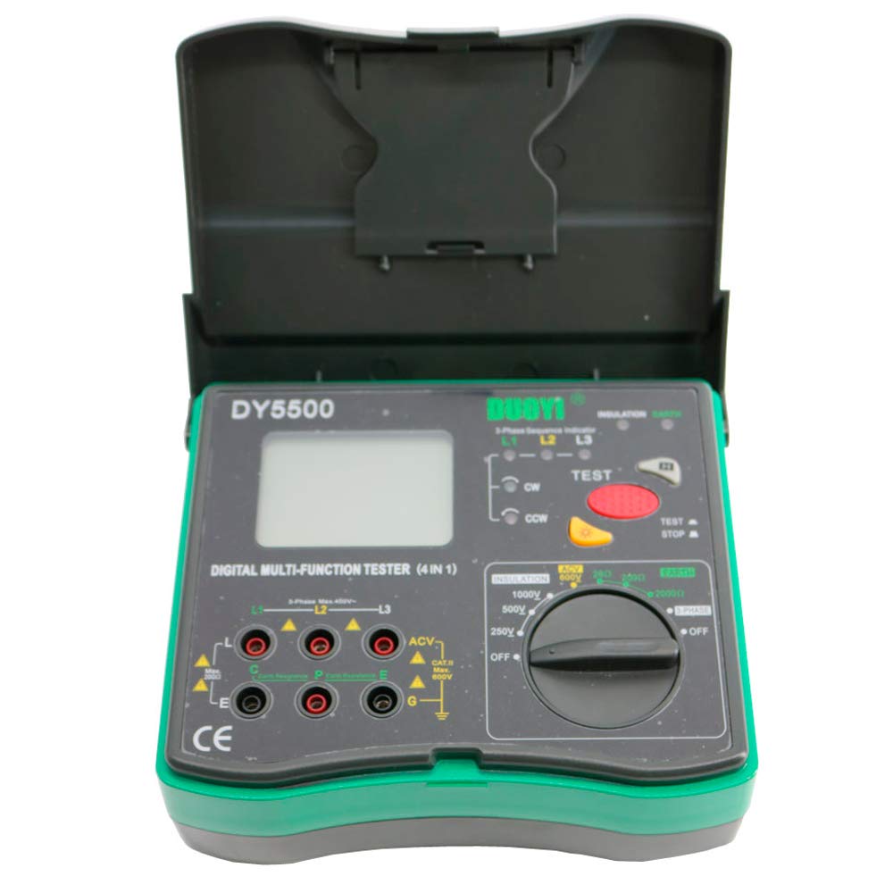 4-in-1 Digital Multimeter DY5500 - 600V AC Voltage Tester, Resistance Tester (2000MΩ), Multi-Function Electrical Testing Tool for Home, Auto & Industrial Use