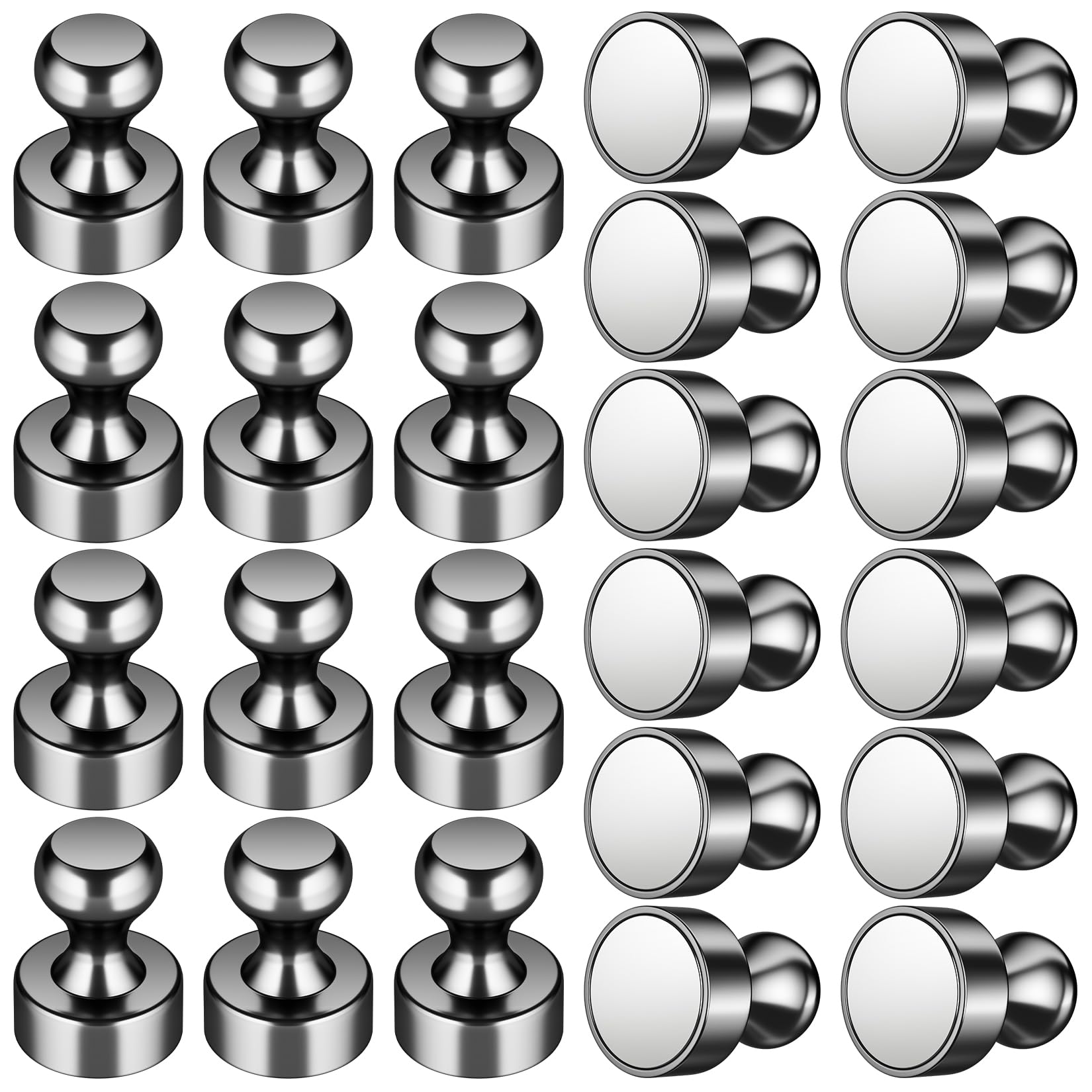 24-Pack Grtard Whiteboard & Fridge Magnets - Strong Small Push Pin Magnets for Refrigerator, Office Whiteboard, Classroom Maps & Bulletin Boards - Perfect for Home, Office & School Organization