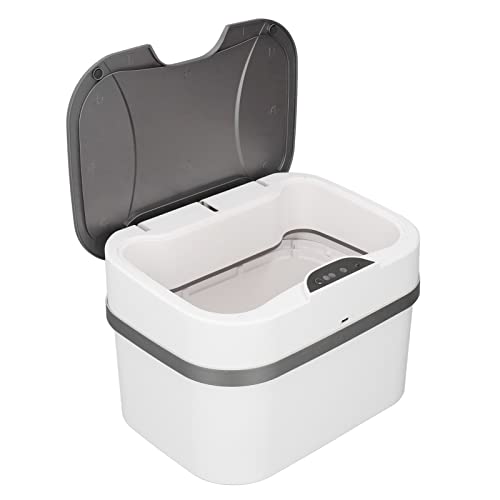 Jeanoko Automatic Trash Can - Smart Sensor Induction, Foldable Design for Home & Office, Silent Operation, Desktop Storage with Lid & Garbage Bag Holder (Grey) - Perfect for Kitchen, Bathroom, Bedroom, and Workspace Organization
