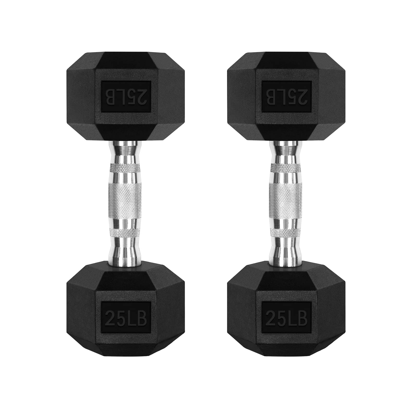 RitFit 5-300LBS Rubber Encased Hex Dumbbell Set with Optional Rack - Home Gym Strength Training Equipment, Non-Slip Coated Hand Weights for Weightlifting, CrossFit & Full Body Workouts - Perfect for Home Fitness, Garage Gym & Personal Training