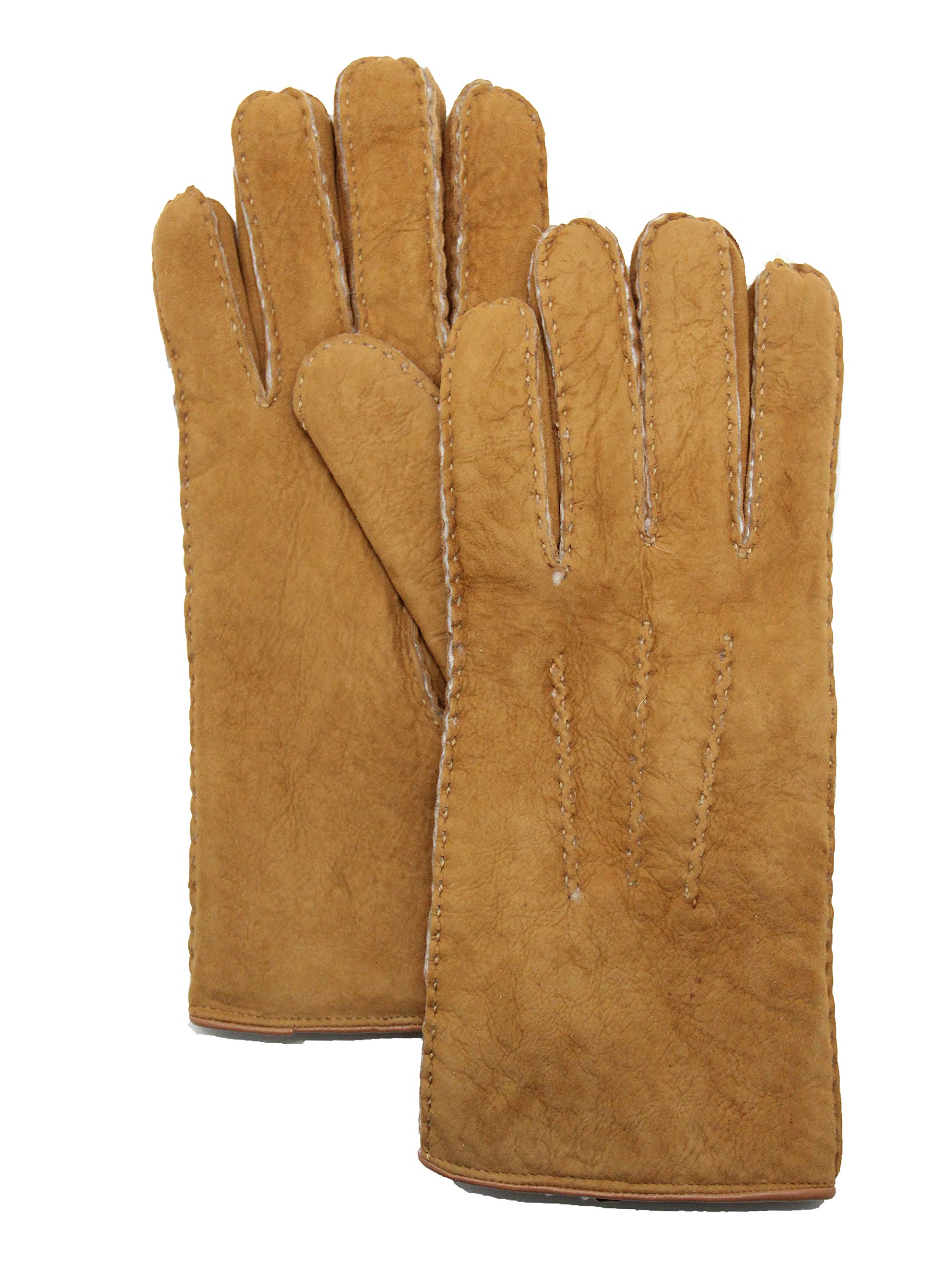 Premium YISEVEN Men's Curly Shearling Leather Gloves - Genuine New Zealand Lambskin Winter Driving Gloves for Cold Weather & Outdoor Activities