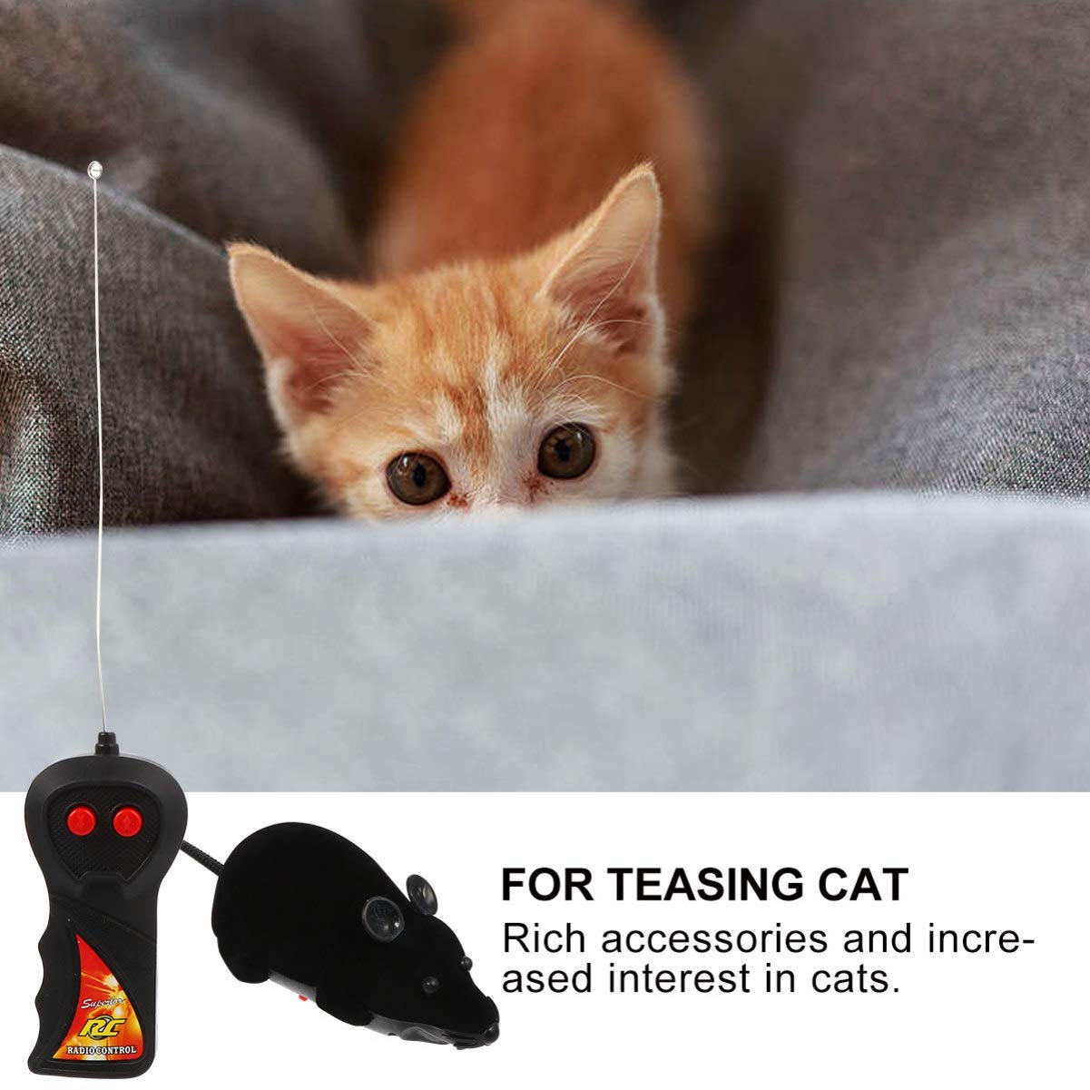 NUOBESTY Realistic Remote Control Fake Rat Toy - Halloween Prank Joke, Christmas Gag Gift, Spooky Plush Mouse for Cats, Dogs & Kids - Perfect for Pranks, Parties & Scare Tactics