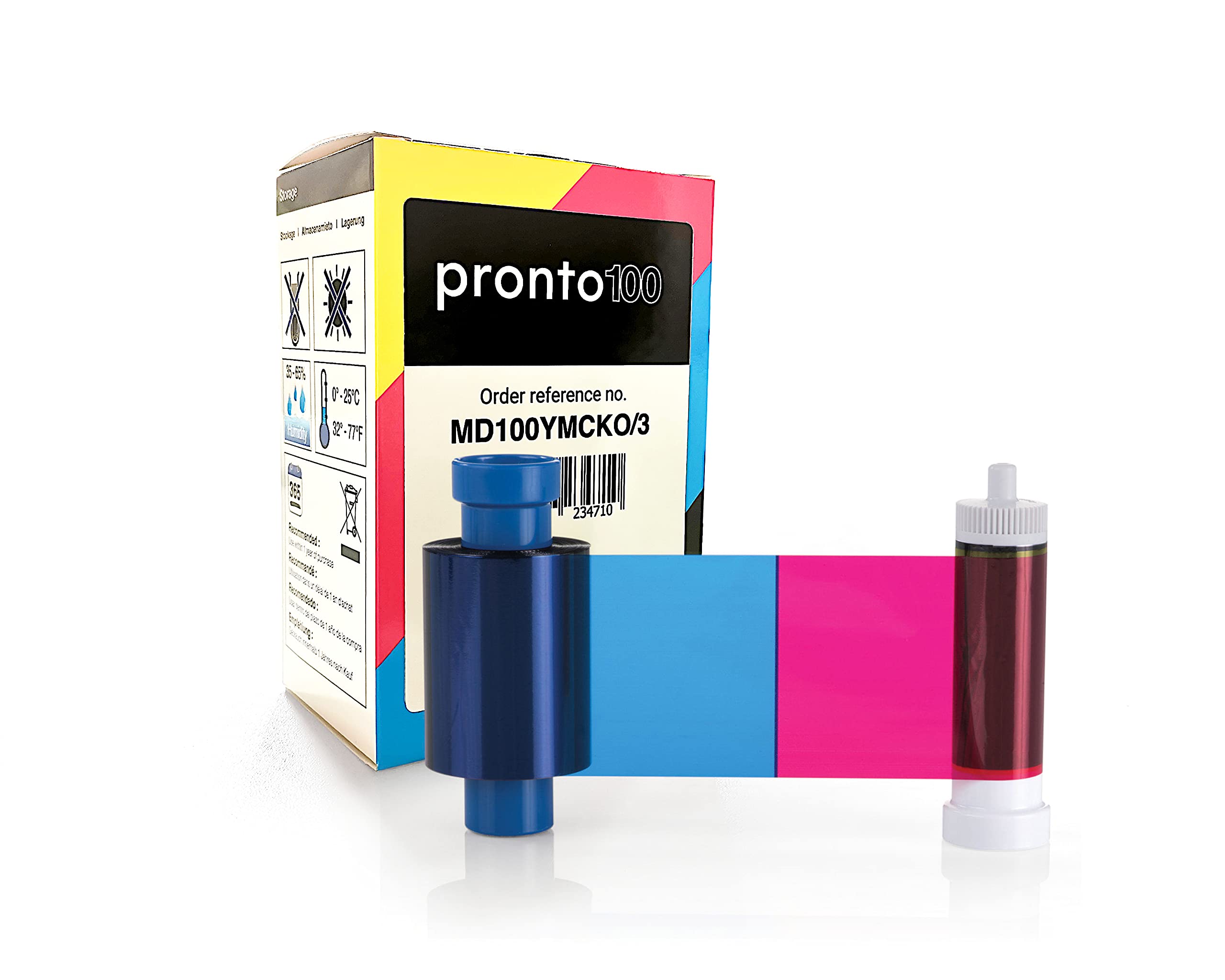Magicard MD100YMCKO/3 100 Prints Ribbon - Compatible with Pronto100 ID Card Printer for Office Security & Employee Badge Printing