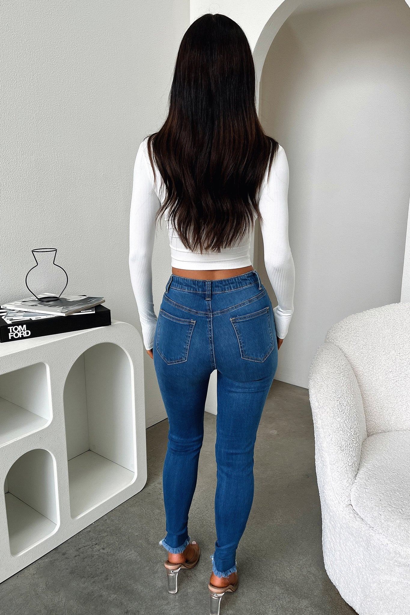 Darcia Skinny Leg Jeans for Women - Stretch Dark Denim Pants, High Waist Slim Fit Jeans | Perfect for Casual Wear, Office & Night Out