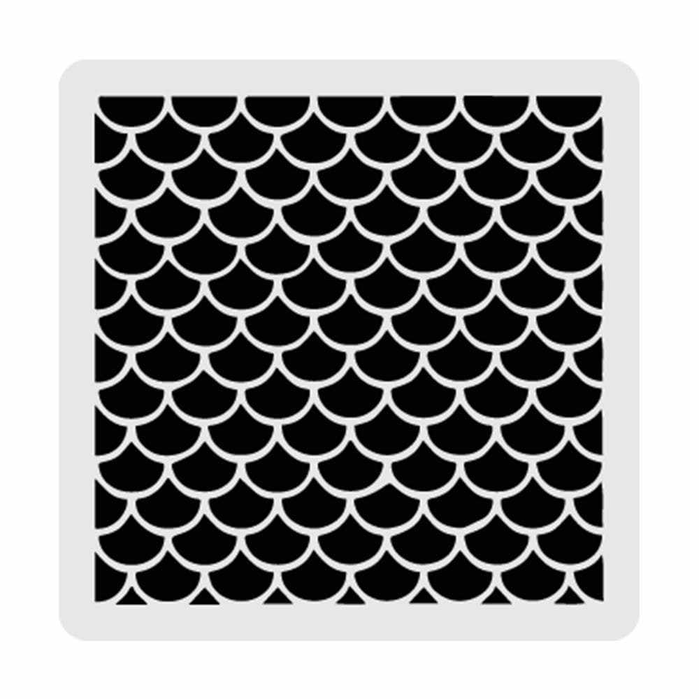 5x5 Inch Mermaid Fin Print Stencil for DIY Crafts, Wall Art, and Fabric Painting - Perfect for Home Decor, Scrapbooking, and Kids' Projects