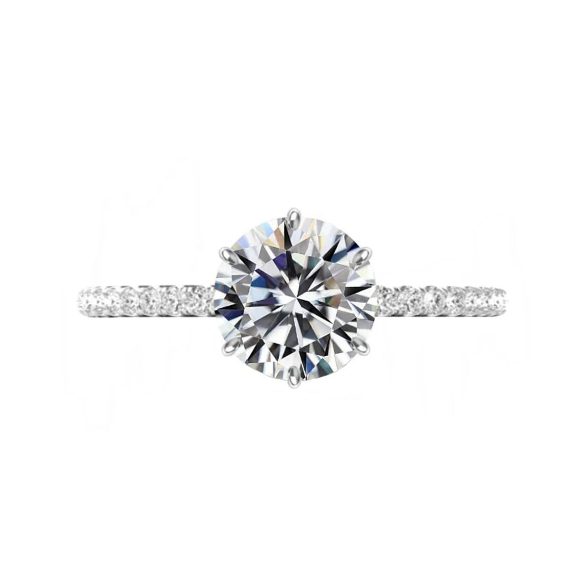 4 CT Round Moissanite Engagement Ring Wedding Bridal Set, 6-Prong Solitaire Diamond Anniversary Ring for Women - Vintage Antique Silver Promise Ring for Her, Perfect for Proposals, Weddings & Anniversaries