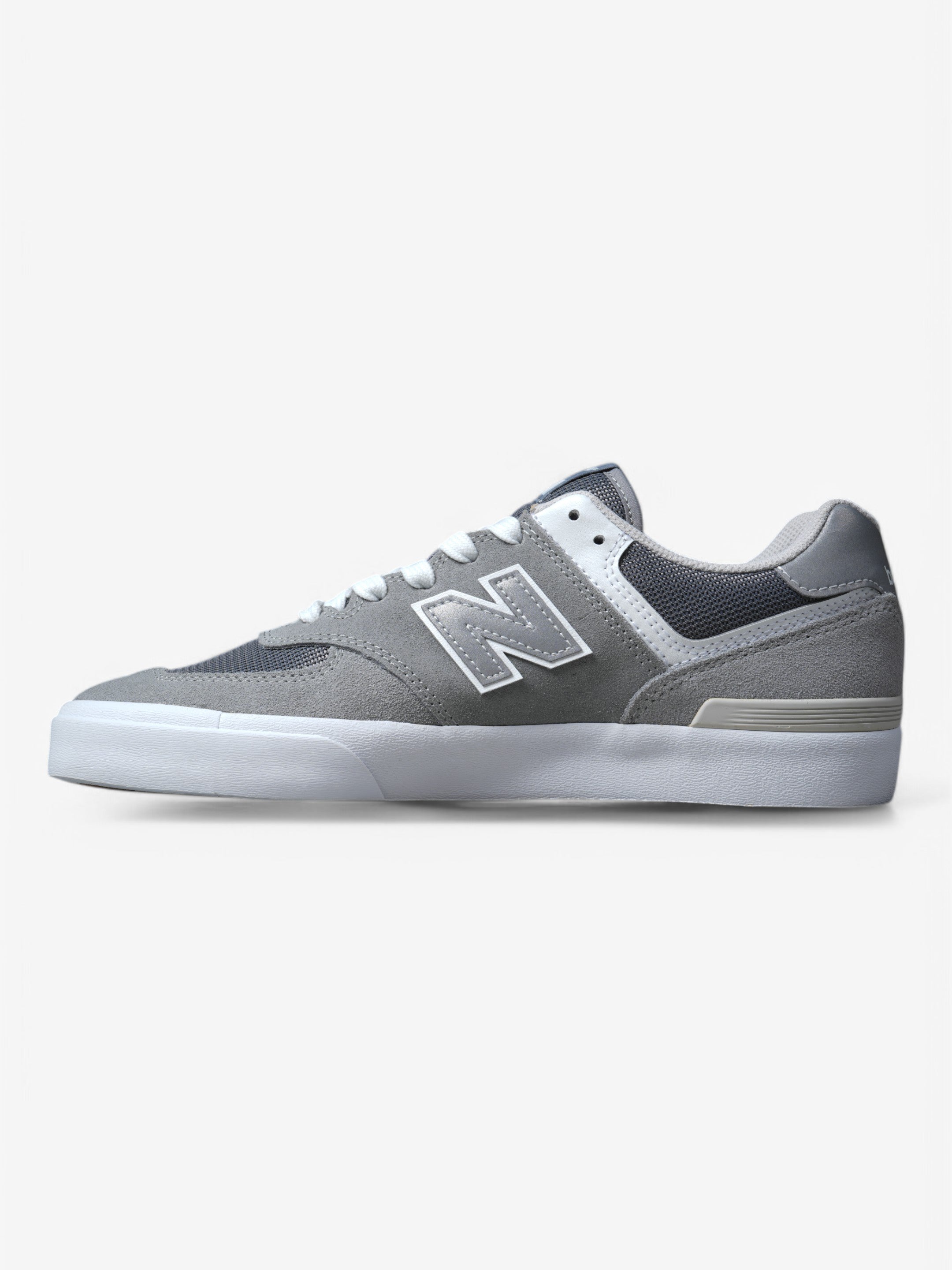 New Balance Numeric 574 Vulc Sneakers - White, Gray & Silver | Men's & Women's Casual Skate Shoes for Streetwear & Everyday Comfort