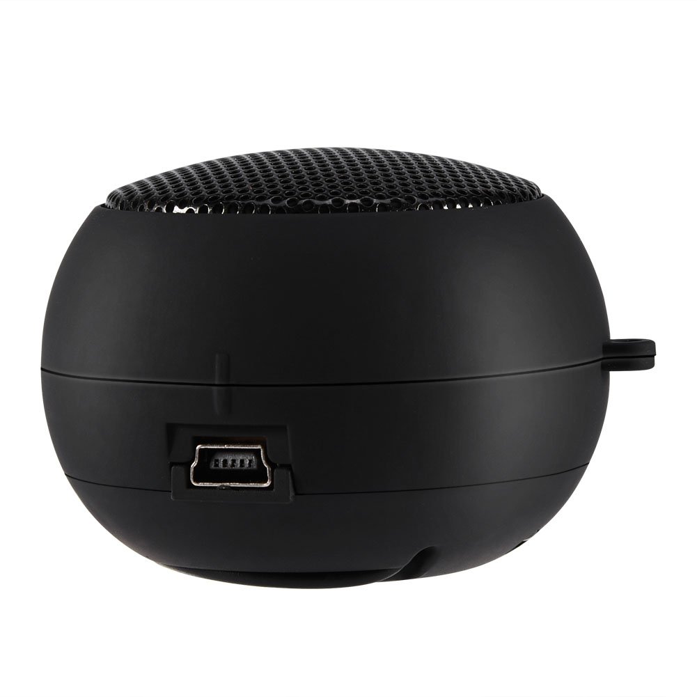 Lazmin112 Retractable Mini Portable Speaker with Built-in Battery, Clear Travel Speaker for Smartphone, Laptop, MP3 Player - Perfect for Outdoor, Travel, and Home Use (Black)