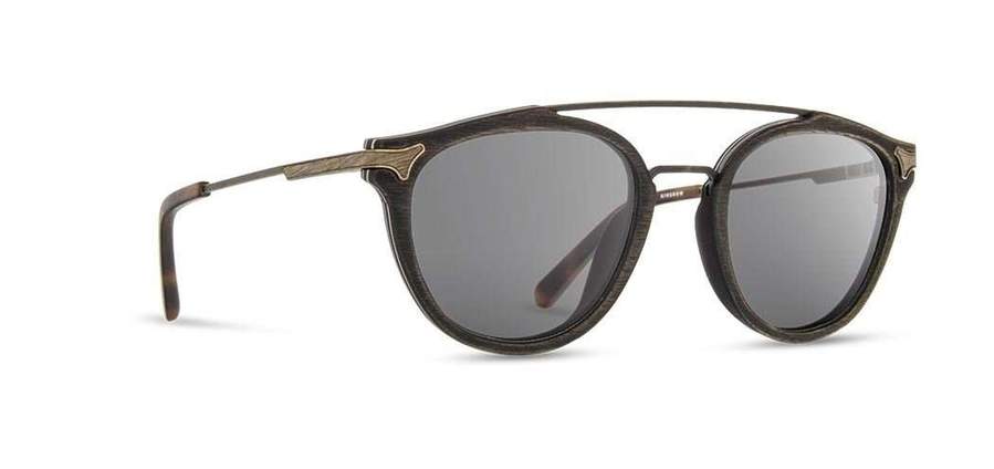 Shwood Kennedy Wood Sunglasses – Distressed Dark Walnut Frame with Grey Polarized Lenses – Stylish & Durable for Outdoor Activities, Driving, and Beach Days