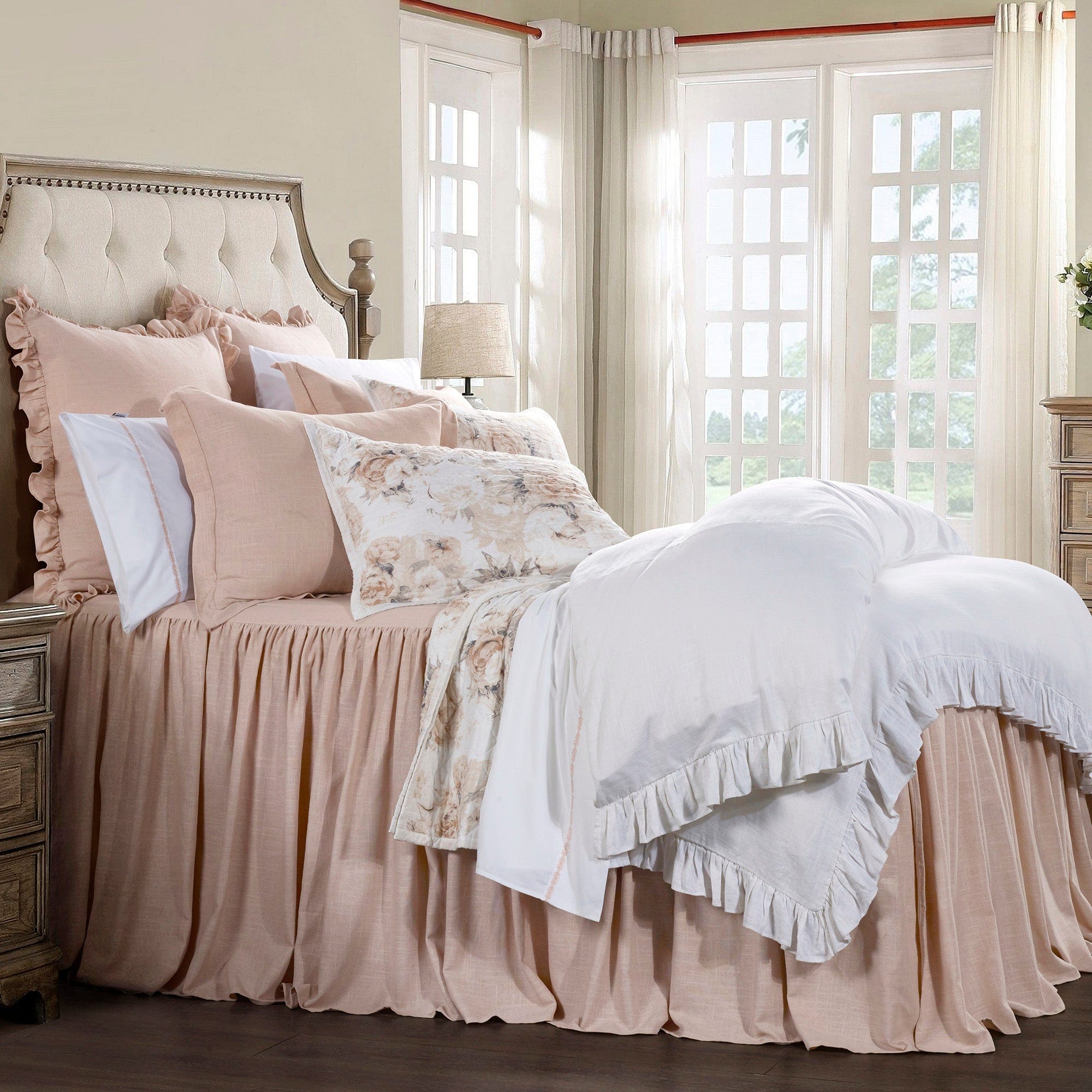 Luna Washed Linen Bedspread Set - Queen Size, Lightweight & Breathable for Summer - Perfect for Bedroom, Guest Room, and Vacation Homes