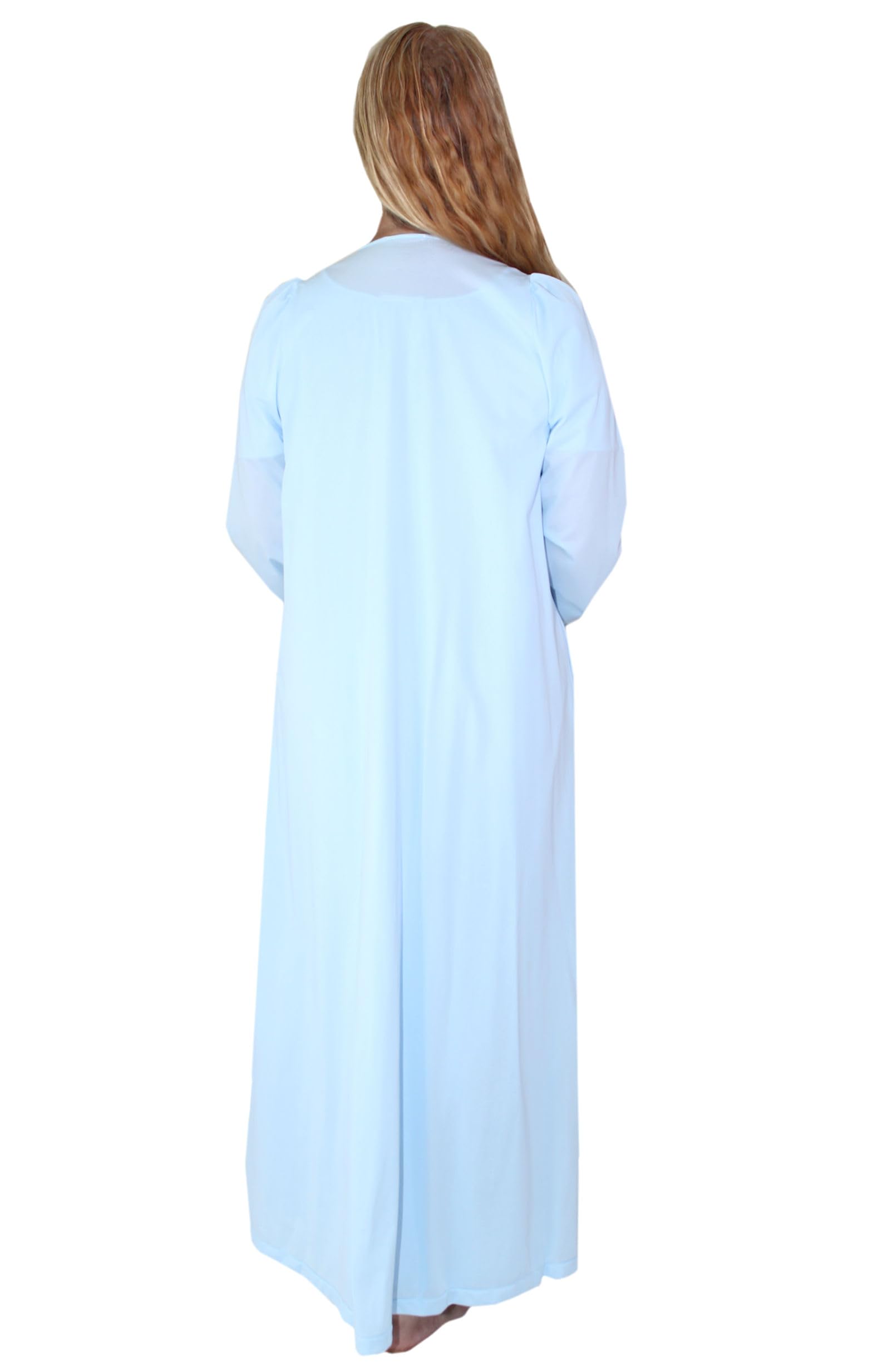 Shadowline Women's Nightgown & Long Sleeve Robe Pajama Set - Soft Nylon Sleepwear & Peignoir Loungewear for Cozy Nights, Relaxing at Home & Bridal Gift
