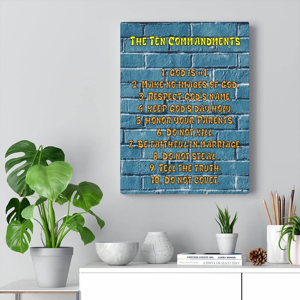 10 Commandments Christian Wall Art Print - Bible Verse Decor for Home, School & Church - Express Your Love with Inspirational Gifts