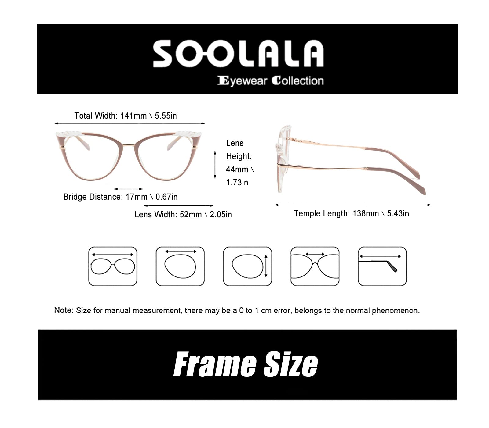 SOOLALA Women's Blue Light Blocking Glasses TR90 Lightweight Spring Hinged Cat Eye Reading Glasses for Computer Work & Reading