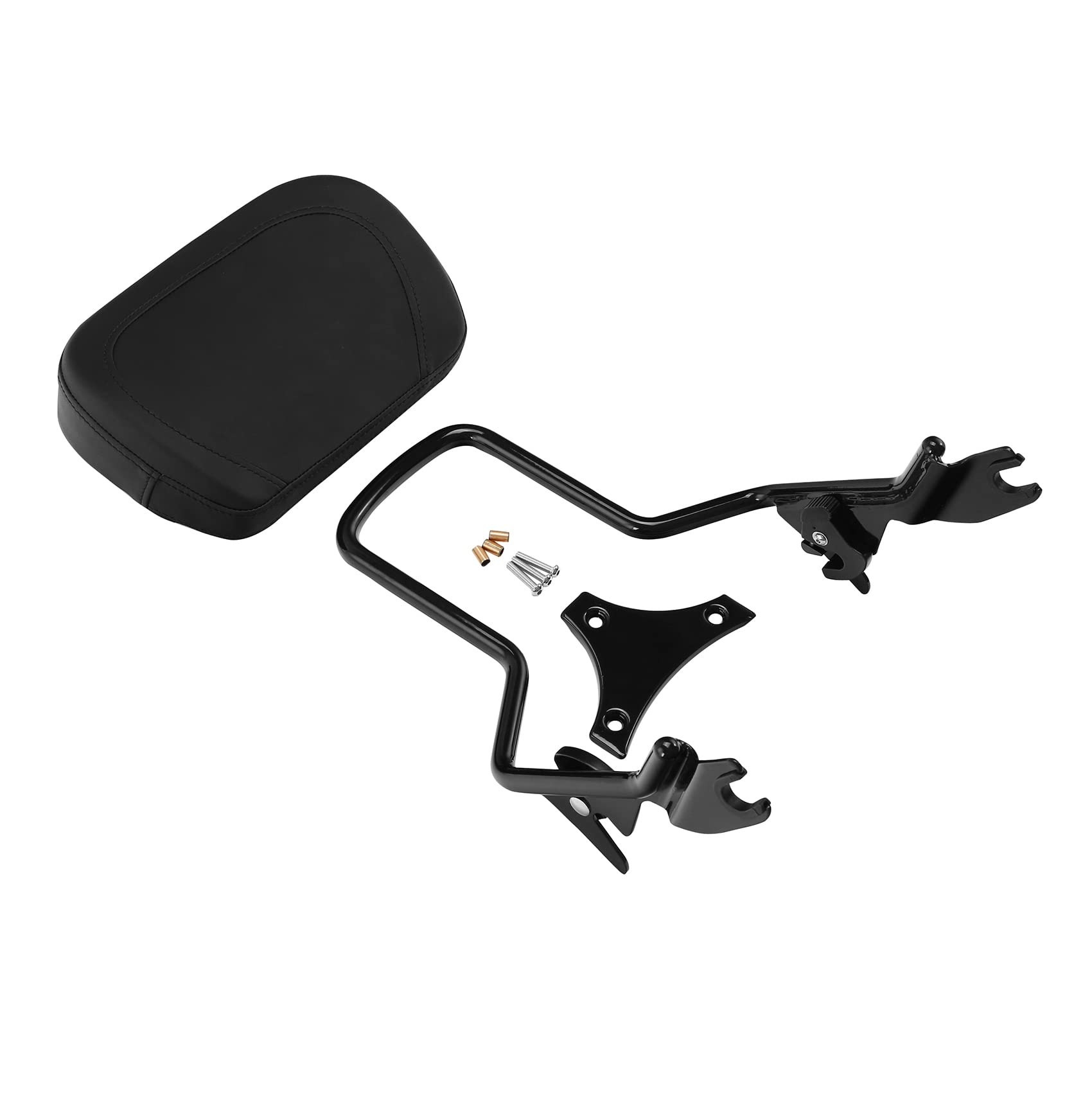 Detachable Black Sissy Bar Backrest Pad & Luggage Rack for Harley Touring Road King Street Glide Road Glide (2009-2025) - Comfortable Passenger Support & Secure Storage for Long Rides and Road Trips