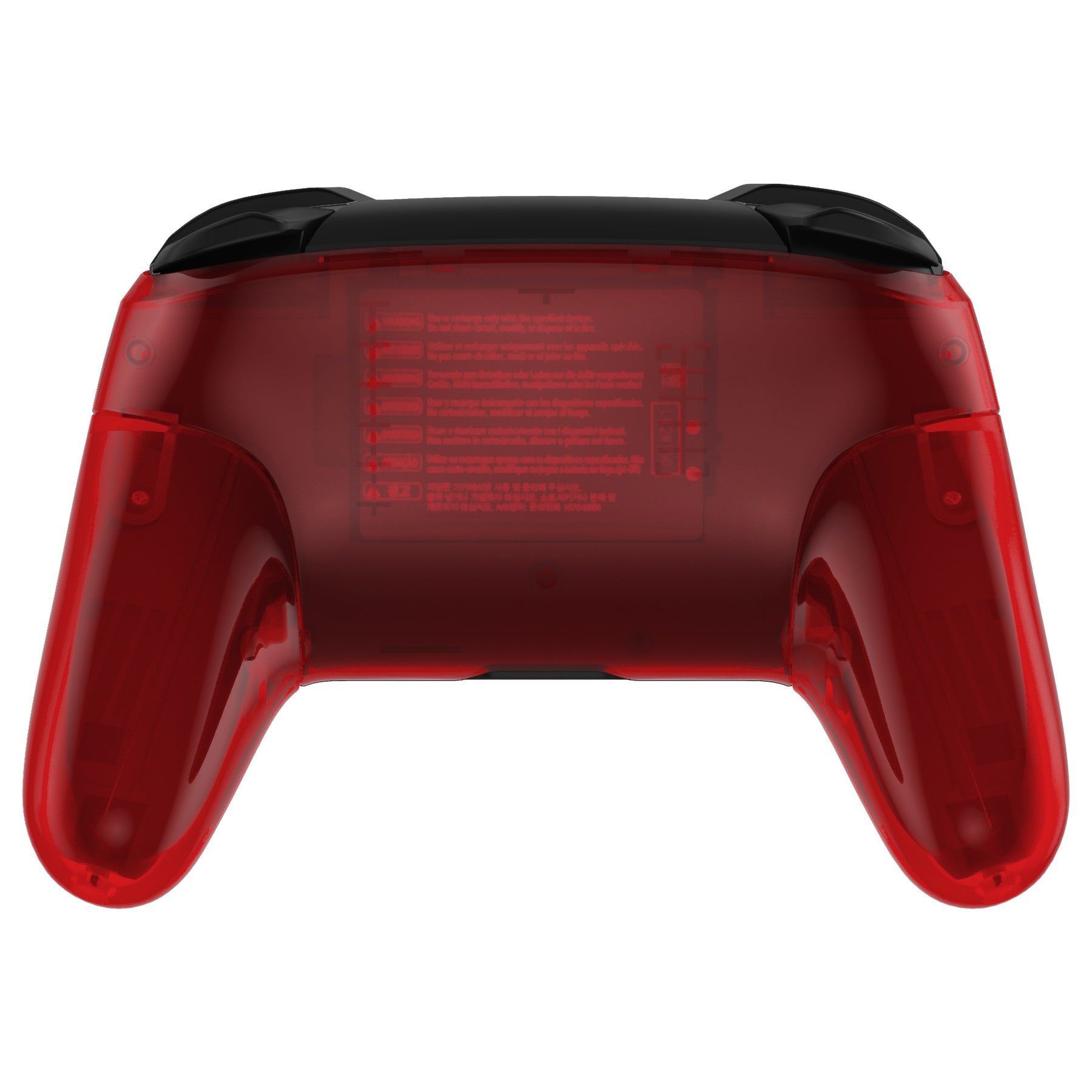 eXtremeRate Octagonal Gated Joystick Replacement Kit for Nintendo Switch Pro Controller - Full Set Shell, Faceplate & Backplate in Clear Red | Enhanced Gaming Precision for Fighting & Retro Games