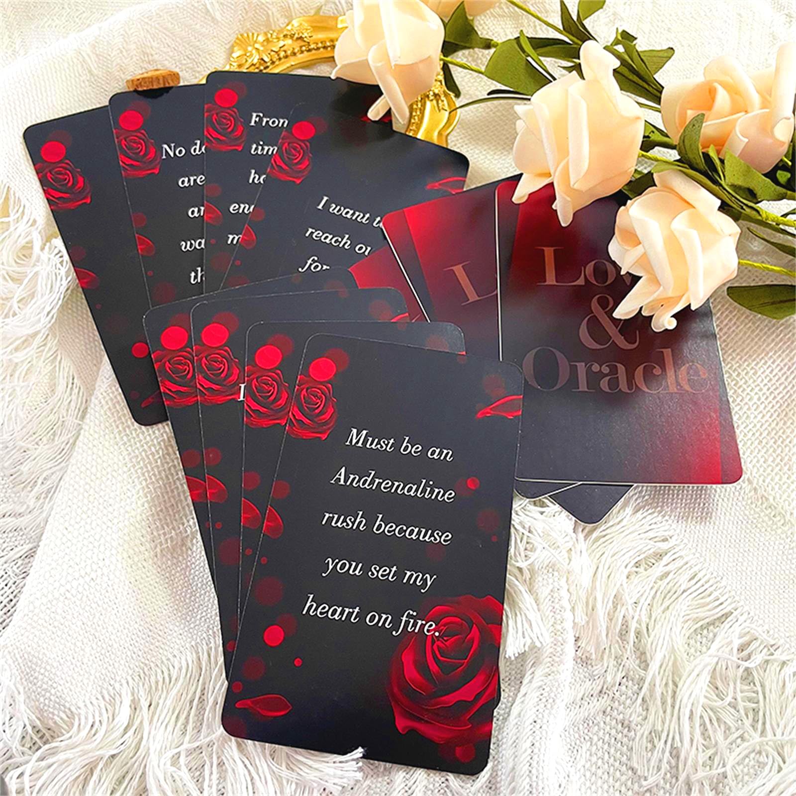 56 Love Oracle Cards Deck with Meanings - Twin Flame & Tarot Cards for Beginners | Self-Discovery, Relationship Healing & Spiritual Guidance Gift Set