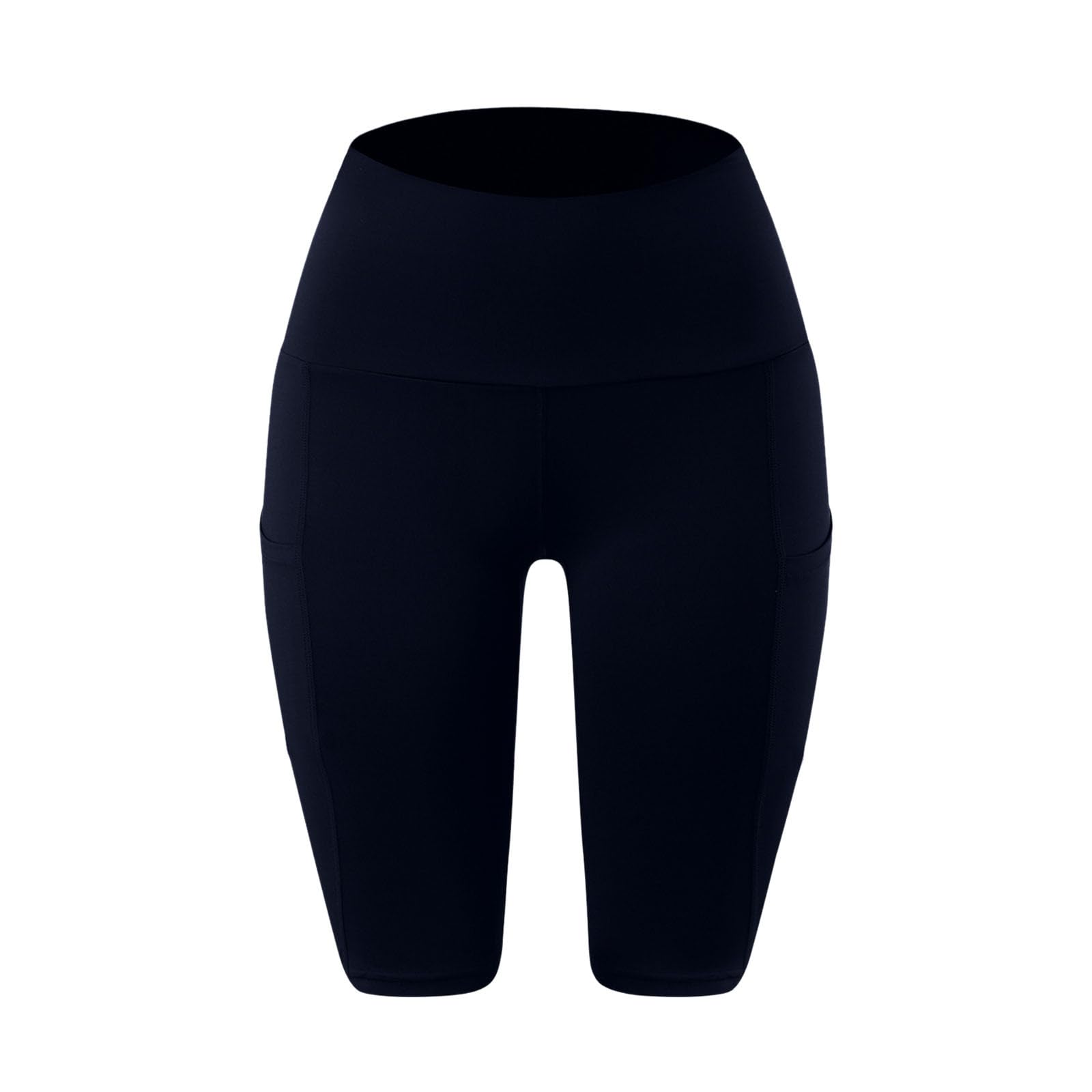 Women's High Waist Tummy Control Biker Shorts with Pockets - Spandex Workout Running Athletic Shorts for Yoga, Gym & Everyday Wear