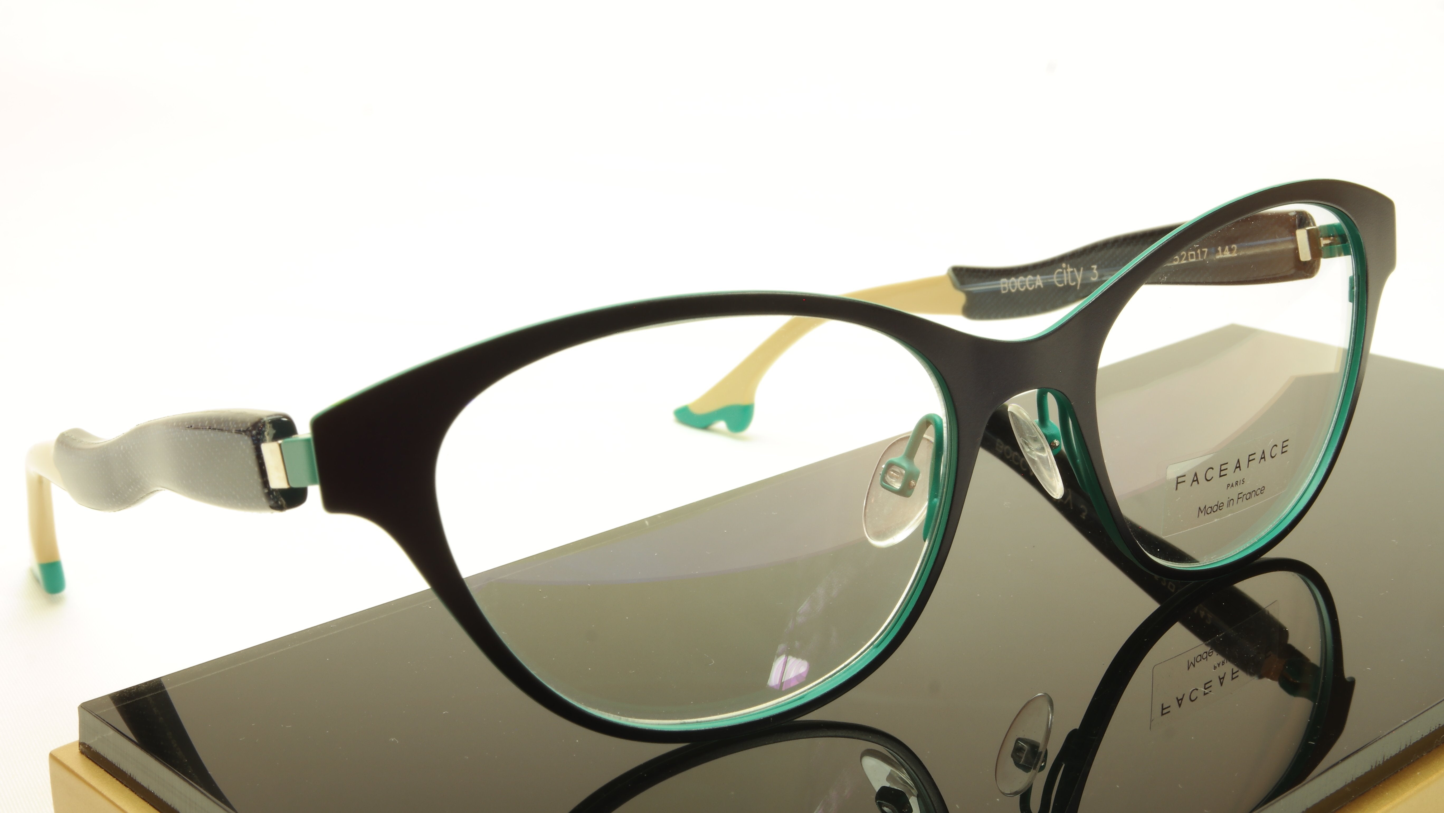 Face A Face Bocca City 3 Color 9397 Eyeglasses - French Made Acetate Frame (52-17-142) - Perfect for Office Work & Fashion Statement