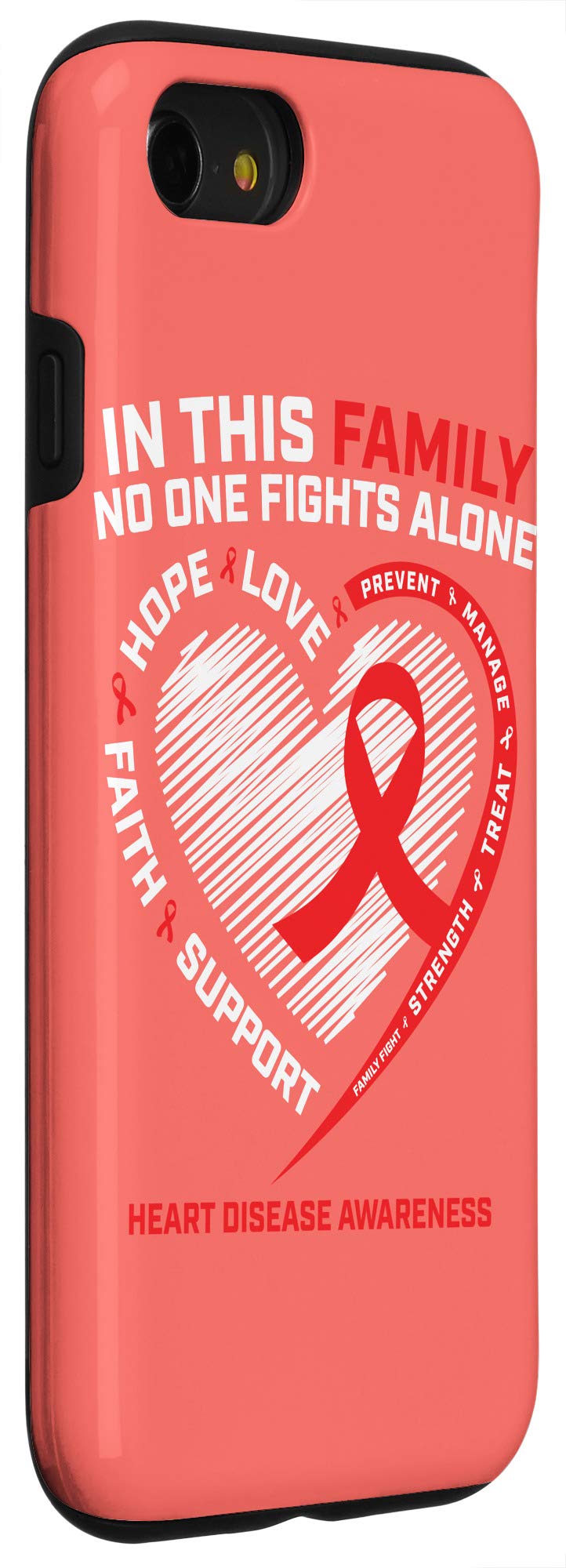 iPhone SE (2020) / 7 / 8 Heart Disease Awareness Phone Case - Red Ribbon Design for Charity Support | Perfect for Fundraising Events & Health Awareness Campaigns