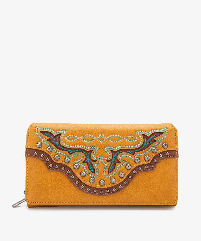 Montana West Cut Out Studded Wallet for Women - Stylish & Durable Leather Wallet with Studded Design - Perfect for Everyday Use, Travel & Gift Giving