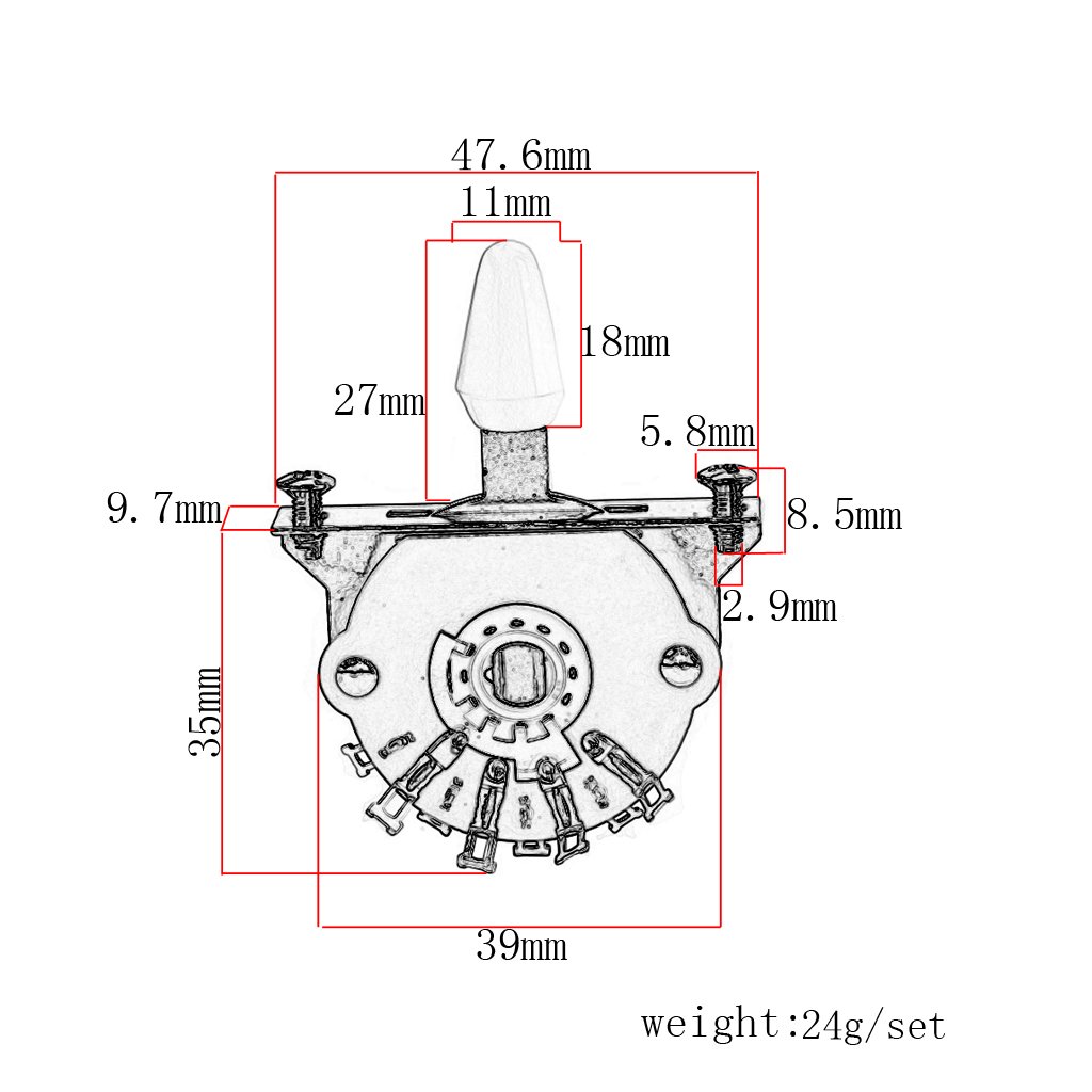 Alnicov 5-Way Pickup Selector Switch for Electric Guitar - Premium Replacement Part with Installation Tips | Perfect for ST, FD Models & DIY Guitar Upgrades