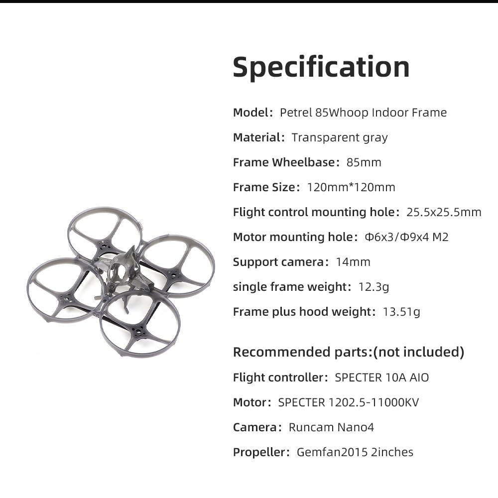 HGLRC Petrel 85Whoop FPV Racing Drone Kit with Headset - Ultra-Light Indoor Frame for Beginners | Perfect for FPV Racing, Freestyle Flying & Indoor Drone Practice