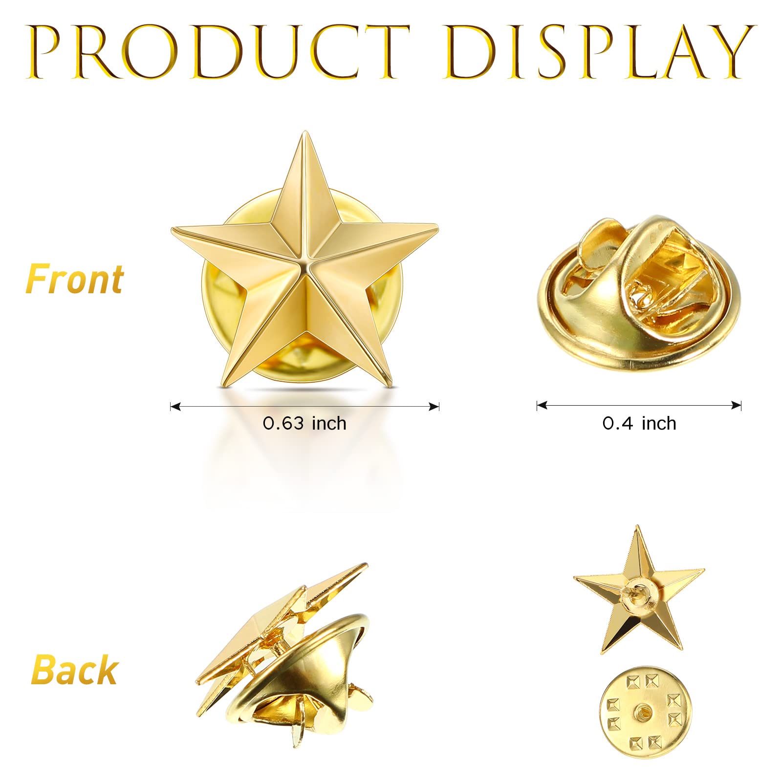 60 Pieces Star Badge Lapel Pins - Patriotic Military Award Pins for Veterans, Memorial Day, 4th of July & Labor Day - Perfect for Backpacks, Jackets, Hats & Uniforms - Bulk Set for Schools, Events & Military Appreciation