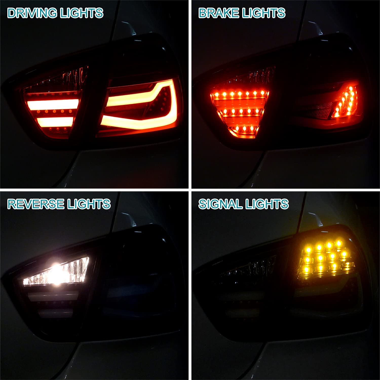 Spec-D Tuning Red Smoke LED Tube Tail Lights for 2005-2008 BMW E90 3-Series 4-Door Sedan - Left & Right Pair Assembly - Enhanced Night Visibility & Style Upgrade for Car Enthusiasts