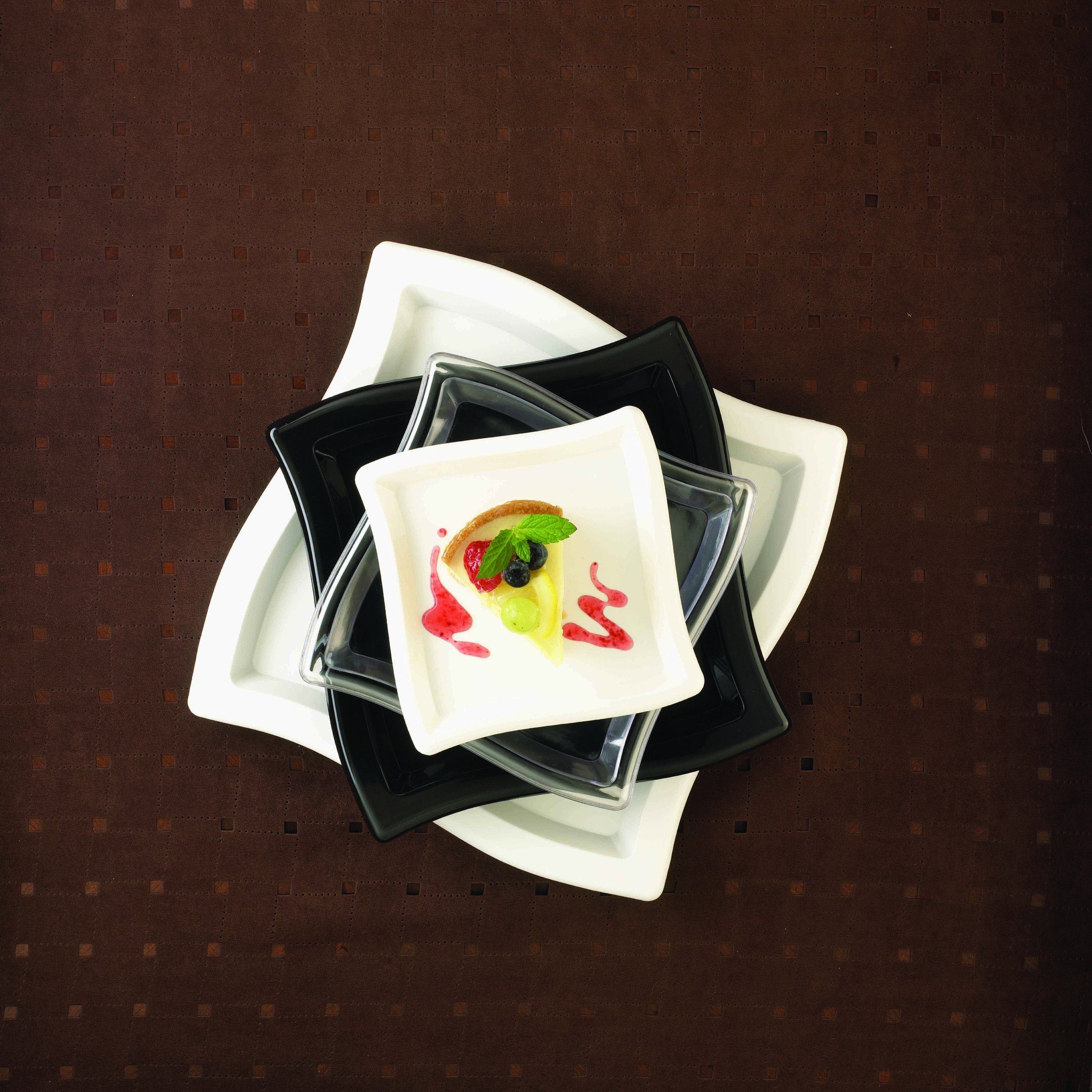 Koyal 6.5-Inch Square Waves Salad Plates - Set of 120 White Porcelain Appetizer Dishes - Perfect for Restaurants, Catering, Weddings & Party Decor