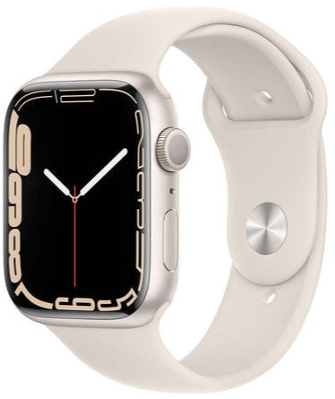 Apple Watch Series 7 (GPS) 45mm Starlight Aluminum Case with Starlight Sport Band - Smart Fitness Tracker, Heart Rate Monitor & Waterproof Smartwatch for Running, Swimming & Daily Activity Tracking (MKN63LL)