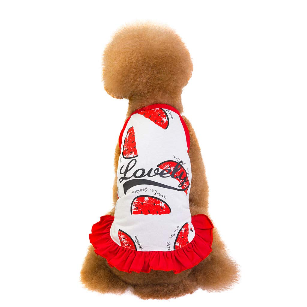 Jolincc Pineapple Print Dog Sweater - Cute Spring & Summer Pet Costume for Small & Large Dogs (Red, XL) - Perfect for Outdoor Walks & Photo Shoots