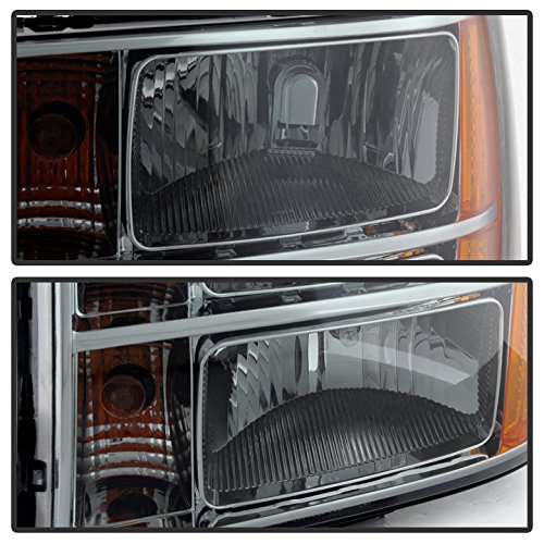 GMC Sierra Crystal Headlights - Chrome Housing with Smoke Lens - High-Performance LED Headlights for Off-Road & Night Driving