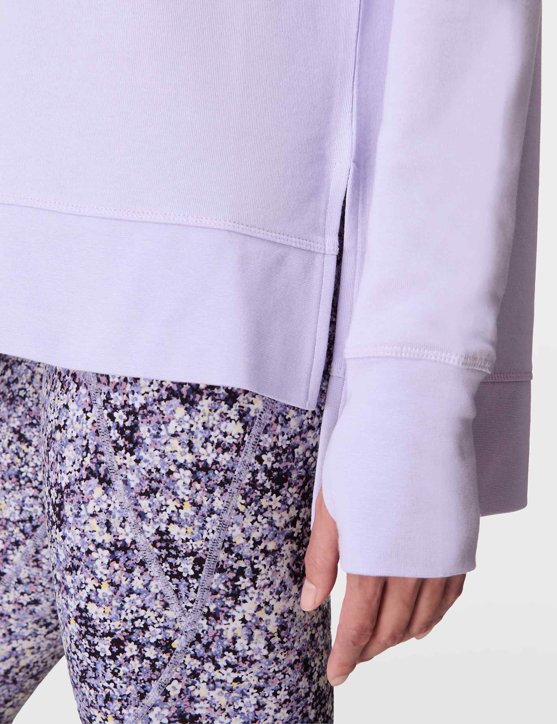 After Class Longline Sweatshirt for Women - Heather Purple | Comfortable Oversized Pullover for Casual Wear, Lounge & Street Style