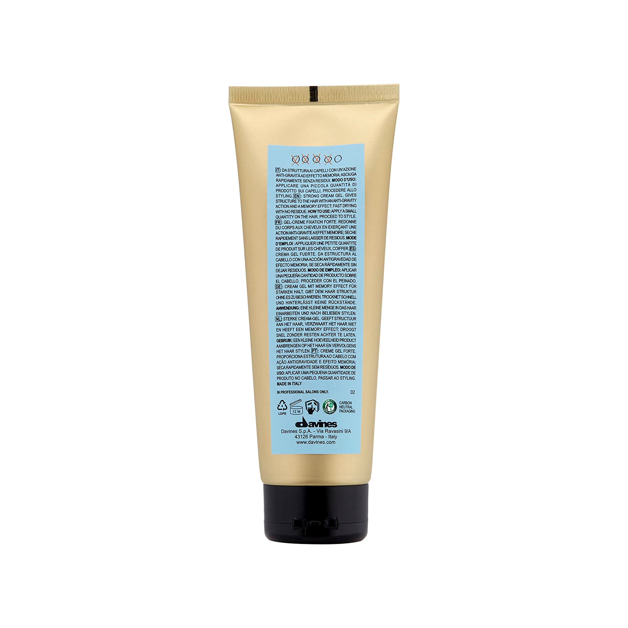 Davines This is a Strong Hold Cream Gel - Styling Gel for Men & Women with Firm Hold & Shine - Perfect for Curly Hair, Frizz Control & All-Day Hairstyles