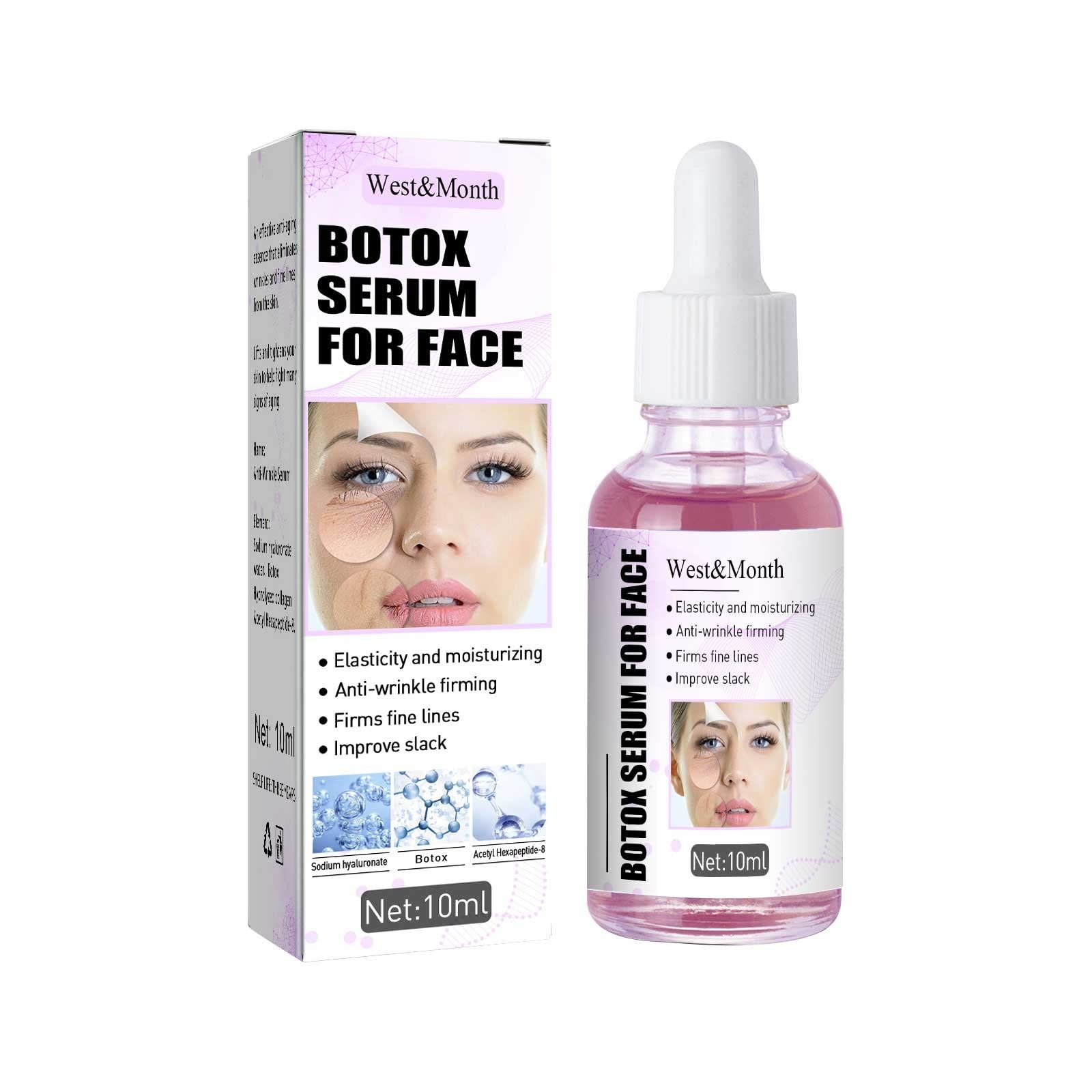 Anti-Aging Facial Serum with Hyaluronic Acid | Wrinkle Reduction & Skin Brightening Moisturizer | Hydrating & Firming Face Essence for Daily Skincare Routine | 10ml Travel Size | Perfect for Morning/Night Routine & Dry Skin Care