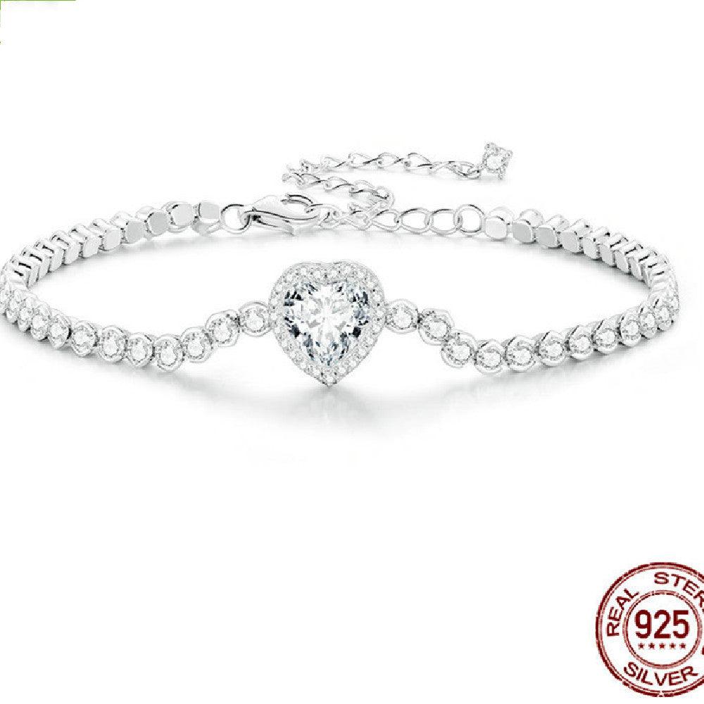 Sparkling Love Zirconia Bracelet for Women - Elegant Cubic Zirconia Tennis Bracelet, Dainty Gold Plated Jewelry Gift for Her - Perfect for Anniversaries, Weddings & Special Occasions
