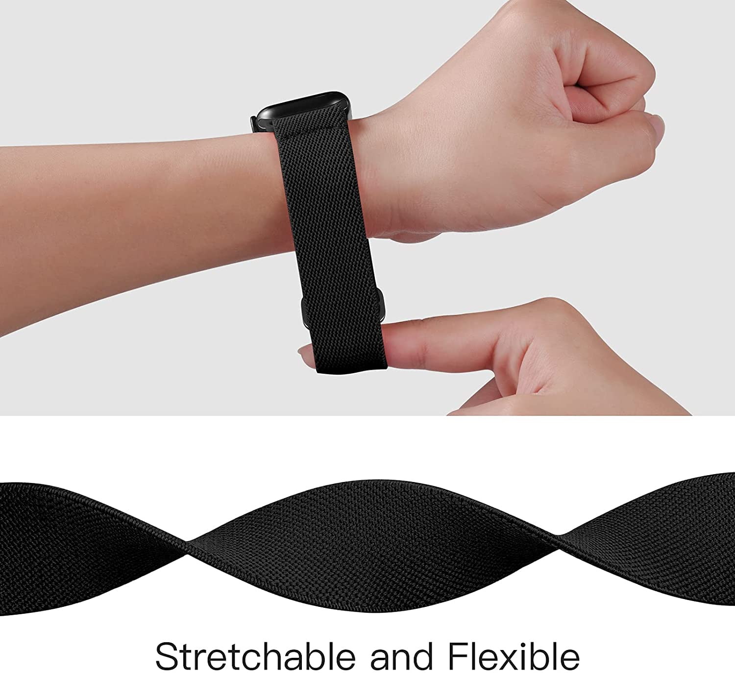 OTOPO 20mm Elastic Nylon Sport Watch Band for Garmin Vivoactive 5, Venu, Sq, Sq 2, Forerunner 245/645 Music, Vivomove HR/Sport, Vivoactive 3 - Comfortable & Adjustable Replacement Strap for Running, Fitness & Everyday Wear